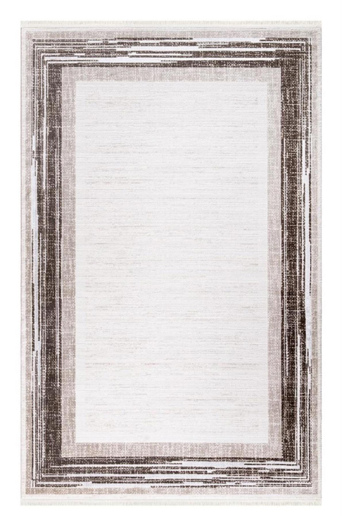 İpek Mekik Halı Anisa 15908 Kahverengi 10 mm Akrilik Yıkanabilir Orta Kaymaz Pamuk Taban Dikdörtgen Makine Dokuma Antre-Çocuk Odası-Salon-Yatak Odası Halısı 120x180 cm