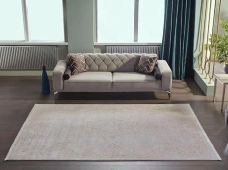 Gümüşsuyu Esiliva 13921 Vizon 6 mm Akrilik Antibakteriyel Yıkanabilir İnce Kaymaz Dikdörtgen Makine Dokuma Salon Halısı 160x230 cm