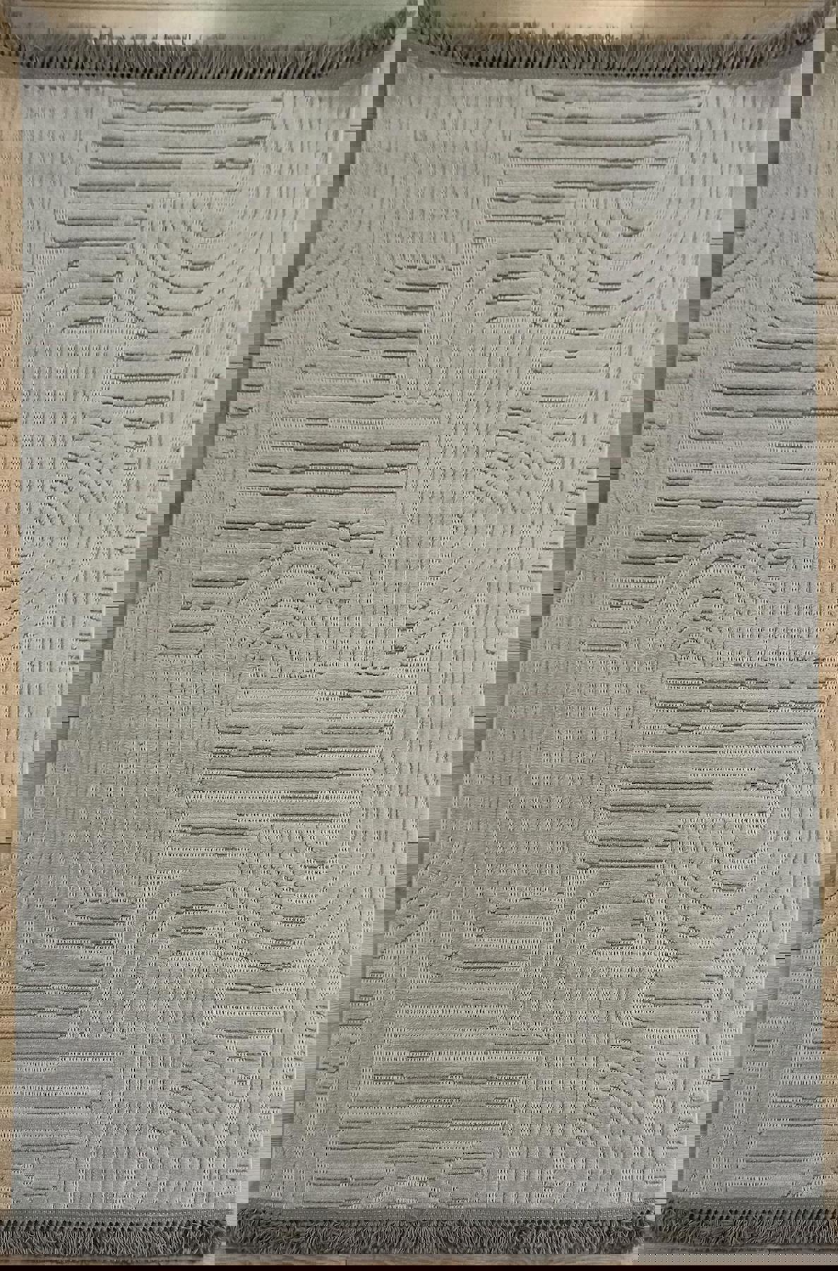 Çam Halı Talya TY06 Gri 13 mm Polyester Silinebilir Yıkanabilir Kalın Dikdörtgen Makine Dokuma Salon Halısı 80x120 cm