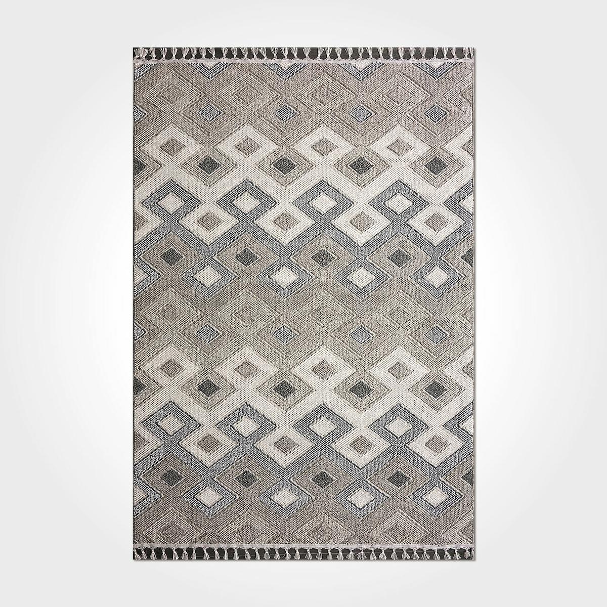 Crea Halı Nepal 9962N Krem 7 mm Polipropilen Toz Tutmaz Yıkanabilir Orta Dikdörtgen Makine Dokuma Salon Halısı 80x200 cm