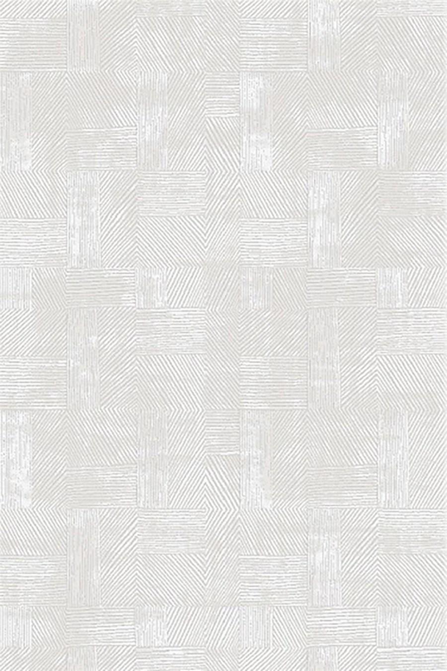 Kreasyon Halı Vavien 1369 Beyaz 8 mm Polyester Yıkanabilir İnce Kaymaz Pamuk Taban Dikdörtgen Makine Dokuma Salon-Yatak Odası Halısı 160x230 cm