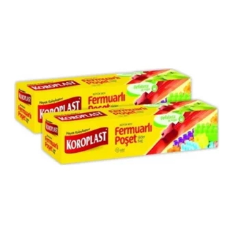 Koroplast fermuarlı Büyük Fermuarlı 26x28 Buz Dolabı Poşeti 2x10 Adet