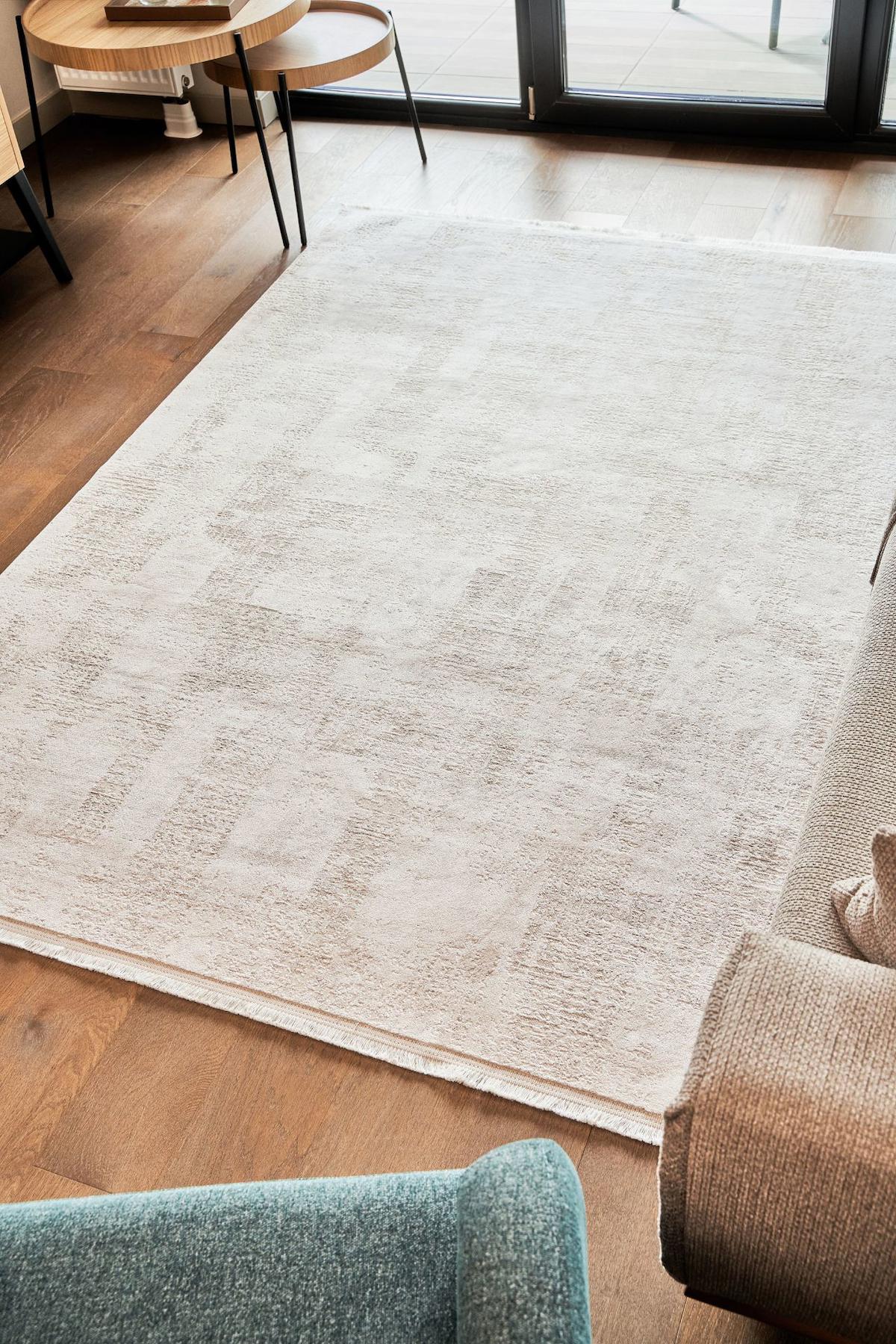 Apex Calista 1761 Çok Renkli Viskon Yıkanabilir İnce Kaymaz Jüt Taban Dikdörtgen Makine Dokuma Salon Halısı 140x220 cm