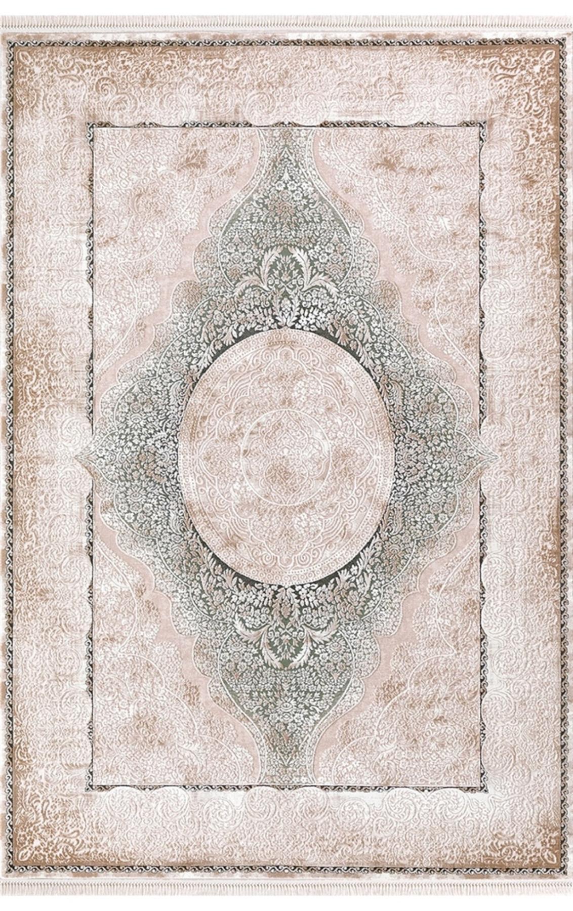 Padişah Santo 31883 Yeşil 11 mm Akrilik Yumuşak Yıkanabilir İnce Dikdörtgen Makine Dokuma Salon Halısı 160x230 cm
