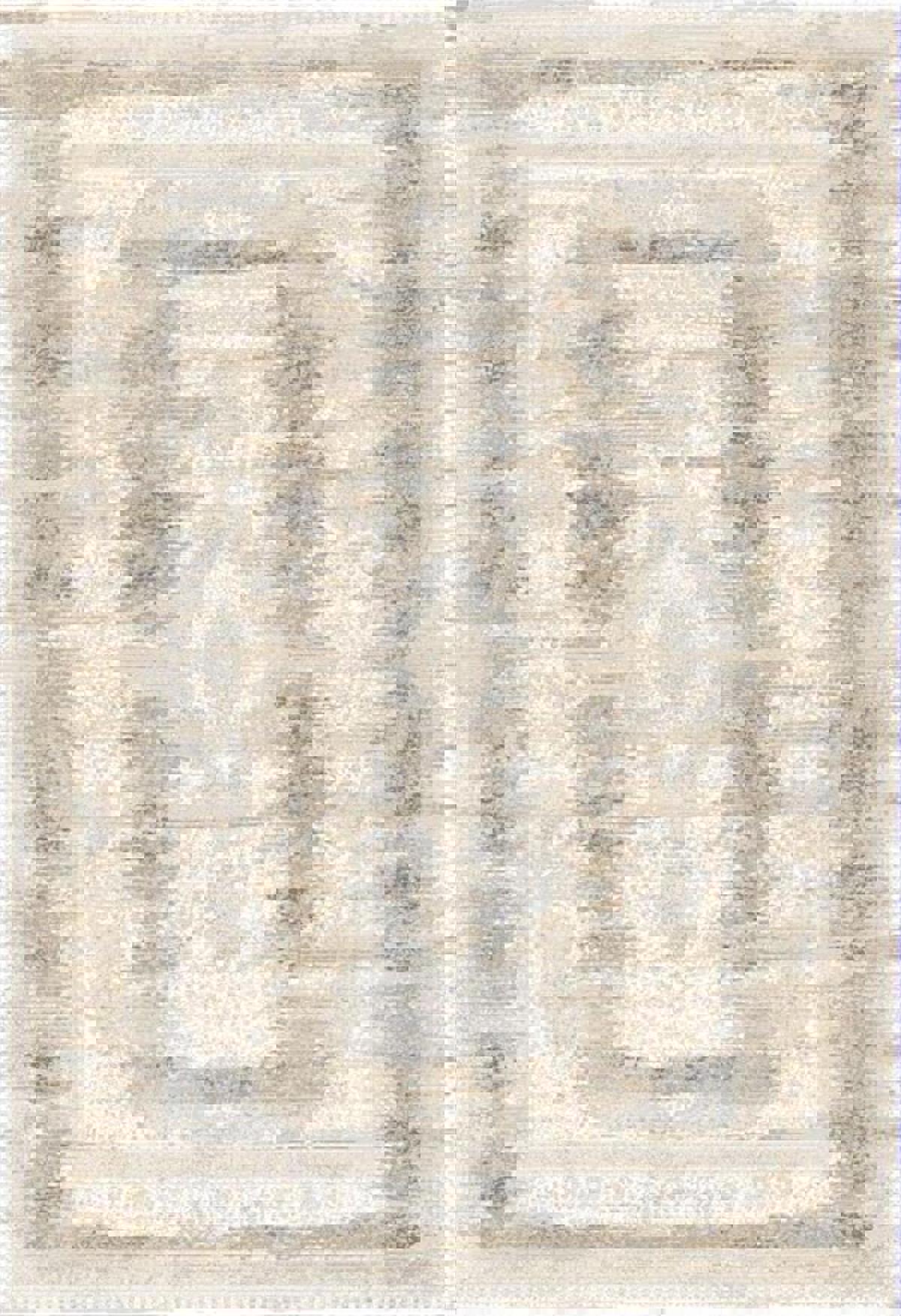 Elexsus Olimpos 1946 Krem 8 mm Viskon Silinebilir Yıkanabilir Orta Kaymaz Dikdörtgen Makine Dokuma Oturma Odası-Salon Halısı 180x300 cm