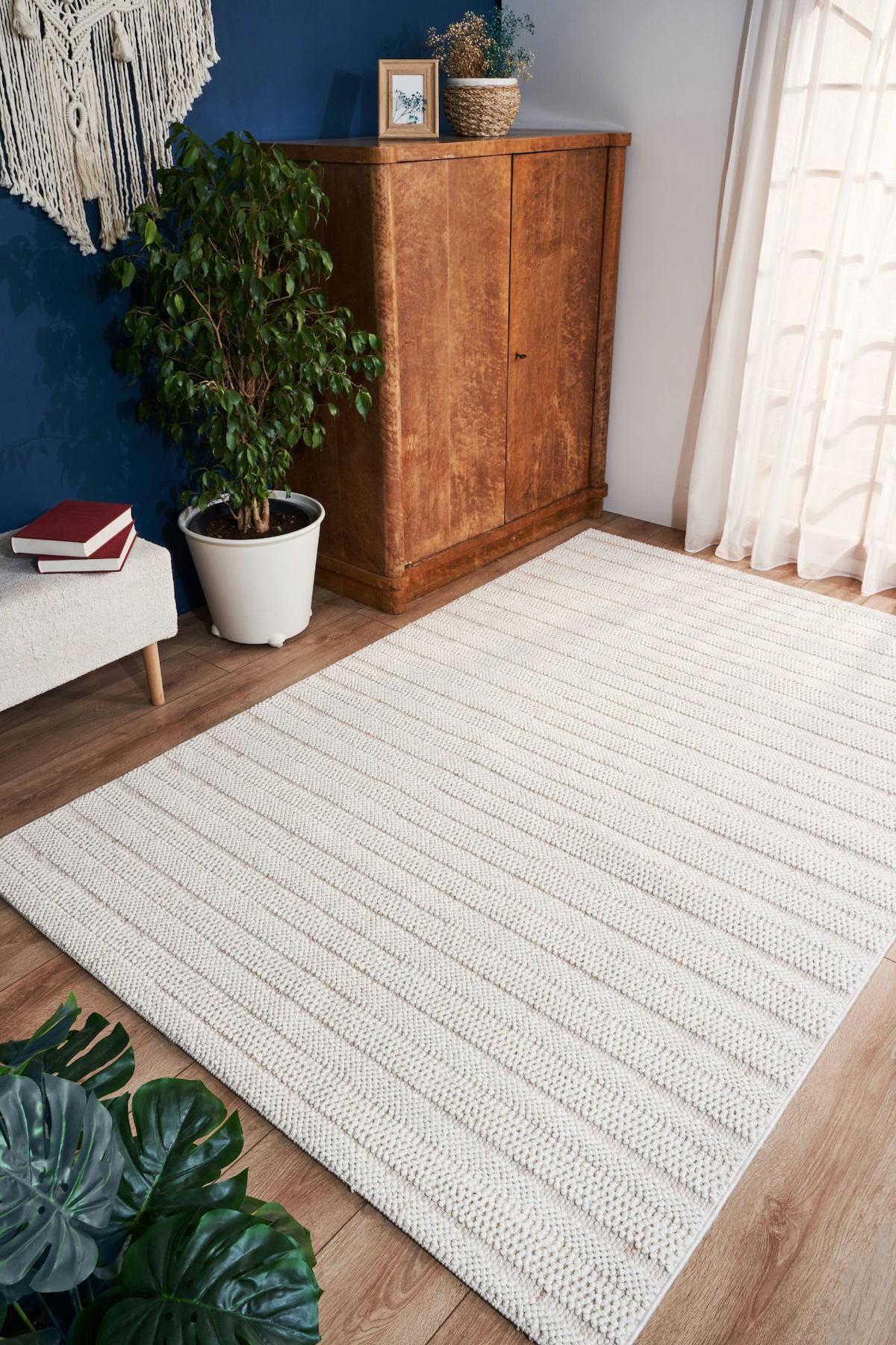 Apex Gala 2211 Çok Renkli Viskon Yıkanabilir İnce Kaymaz Jüt Taban Dikdörtgen Makine Dokuma Salon Halısı 50x80 cm