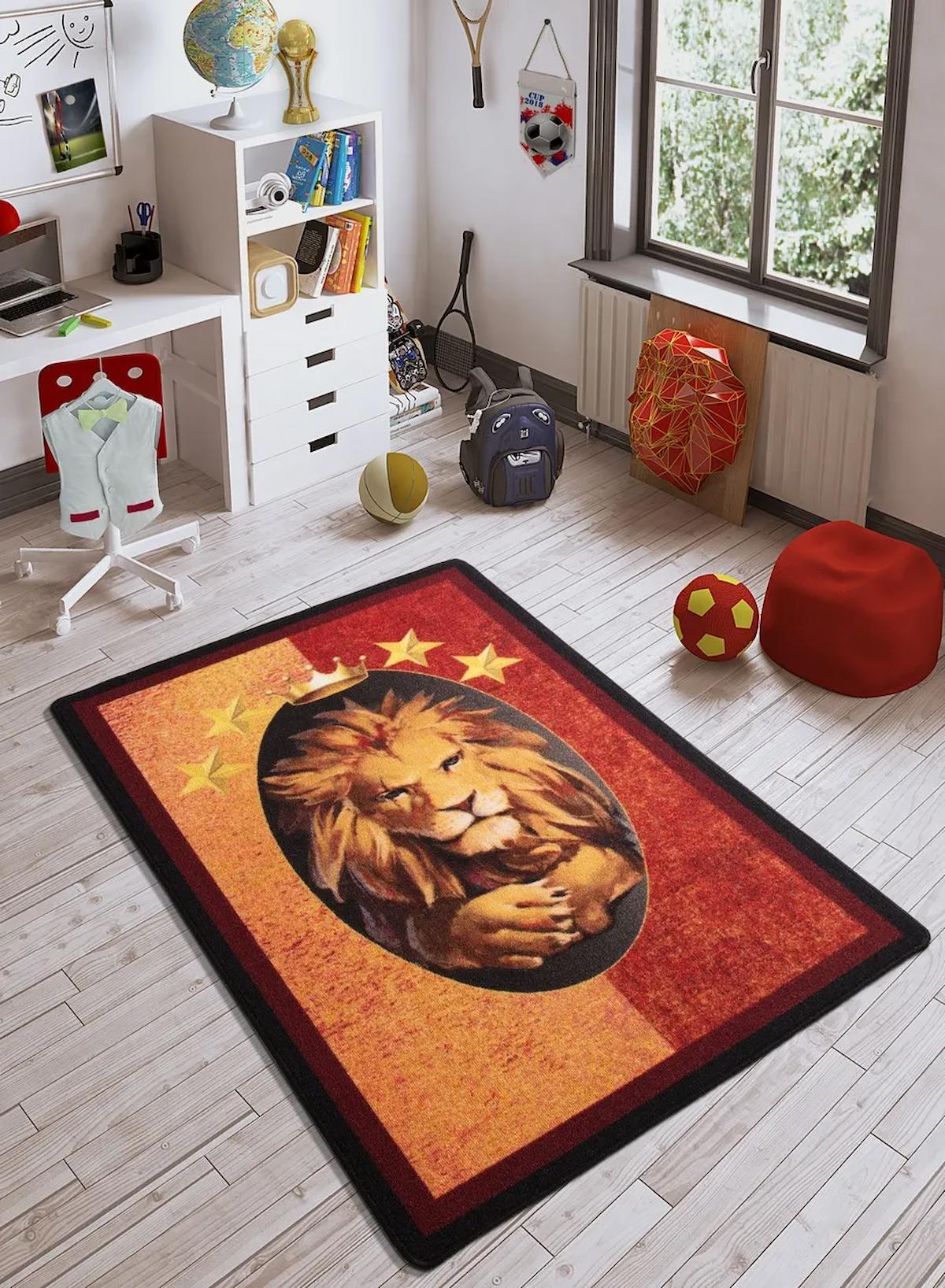 Confetti Kırmızı Pamuk Yıkanabilir İnce Kaymaz Jüt Taban Dikdörtgen Makine Dokuma Çocuk Odası Halısı 200x290 cm