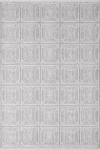 Royal Halı Serenity JV17A Bej 9 mm Polyester Toz Tutmaz Yıkanabilir İnce Kaymaz Lateks Taban Dikdörtgen Makine Dokuma Salon Halısı 120x160 cm
