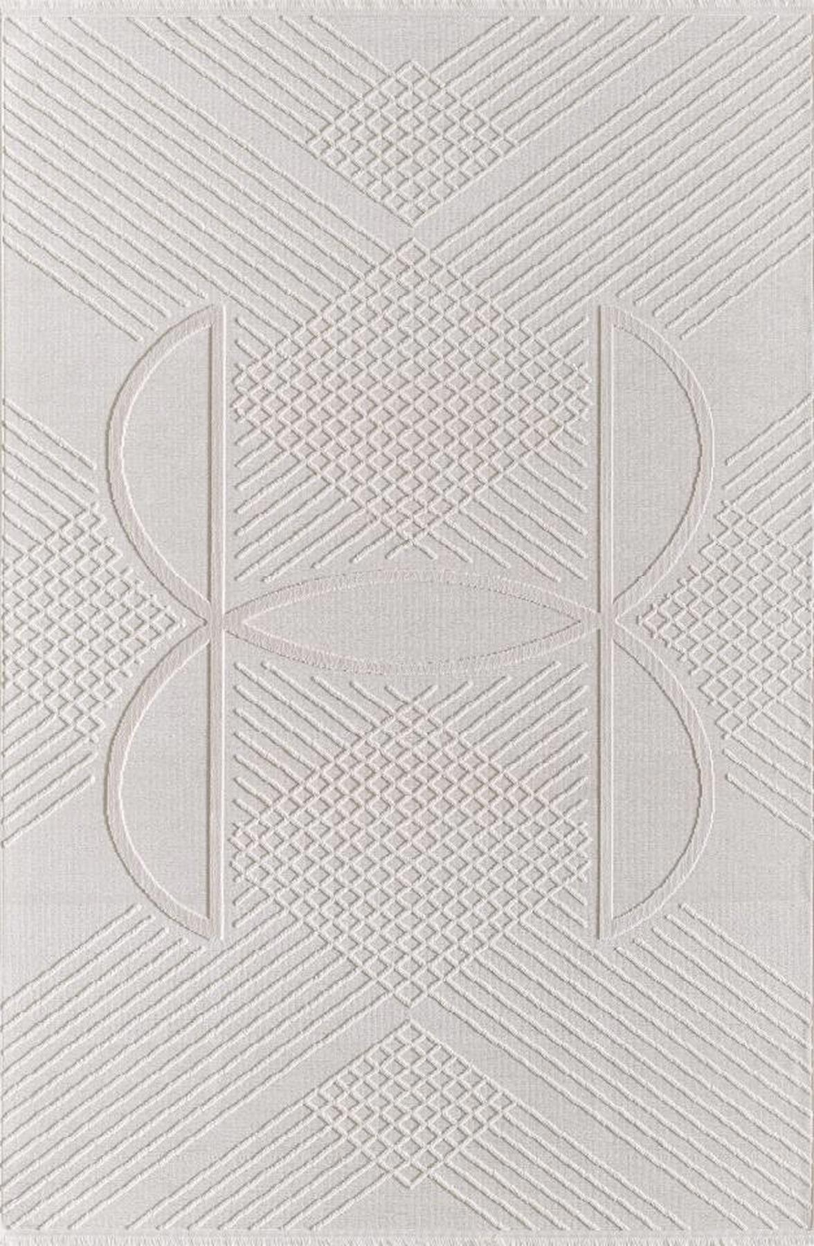 Pierre Cardin Maxwell Krem 9 mm Mikropolyester Yumuşak Yıkanabilir İnce Kaymaz Dikdörtgen Makine Dokuma Salon Halısı 140x200 cm