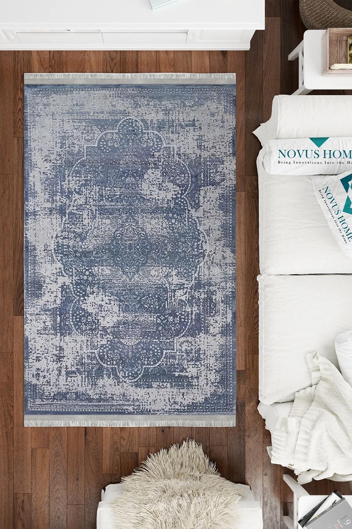 Novus Home Punto Serisi Krem 7 mm Polyester Antibakteriyel-Toz Tutmaz-Yalıtıma Yardımcı Yıkanabilir İnce Kaymaz Taban Dikdörtgen Makine Dokuma Antre-Salon-Yatak Odası Halısı 150x230 cm