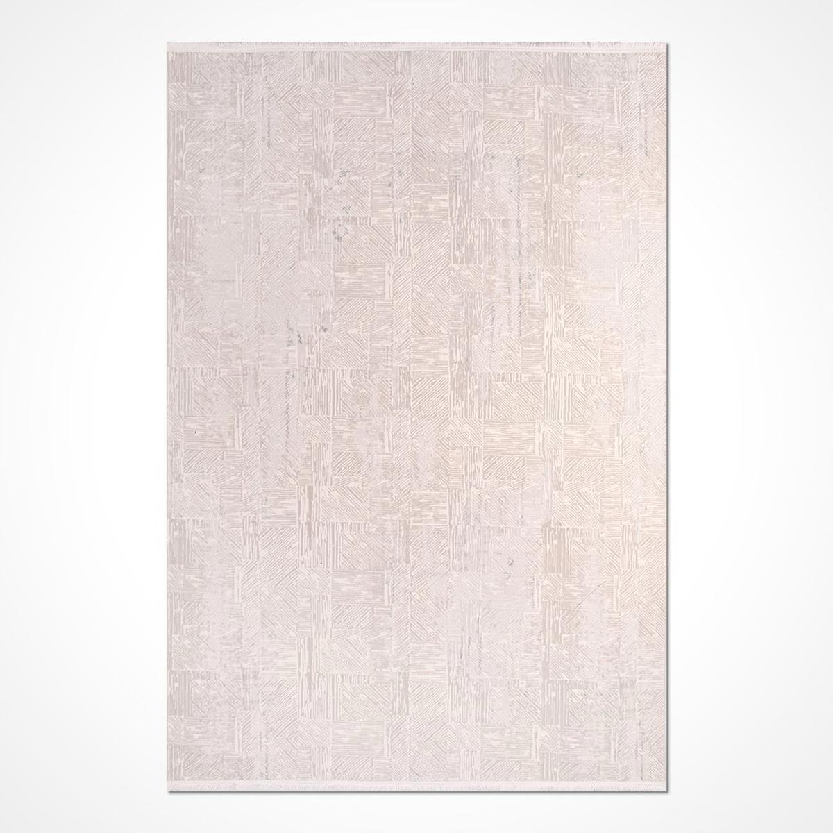 Crea Halı Silver 16500 Krem 6 mm Polyester Toz Tutmaz Yıkanabilir İnce Dikdörtgen Makine Dokuma Salon Halısı 160x230 cm