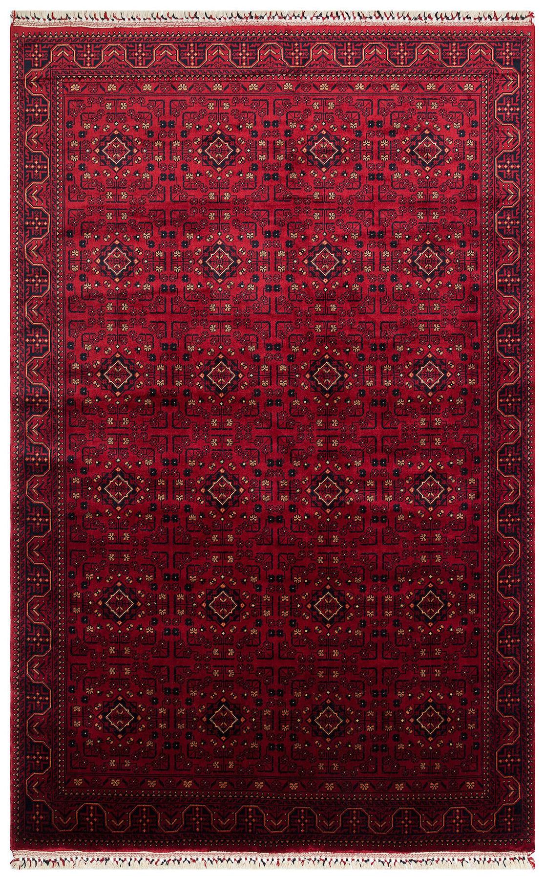 Eko Halı Nostalji 960 Kırmızı-Siyah 6-12 mm Akrilik Silinebilir Yıkanabilir Orta Kaymaz Dikdörtgen El Dokuması Oturma Odası-Salon Halısı 80x80 cm