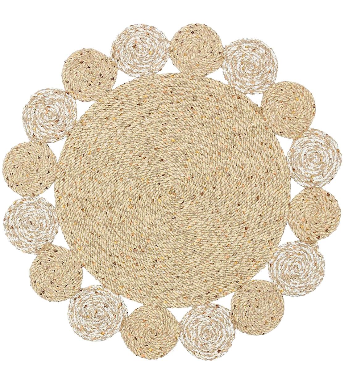 Eko Halı Patna PTN03 Krem 6 mm Silinebilir Yıkanabilir Orta Kaymaz Jüt Taban Makine Dokuma Oturma Odası-Salon Halısı 100x300 cm