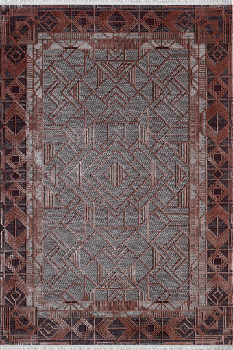 Royal Halı Elite QE01D Çok Renkli 7 mm Viskon Toz Tutmaz Yıkanabilir Kalın Kaymaz Lateks Taban Dikdörtgen Makine Dokuma Salon Halısı 160x230 cm