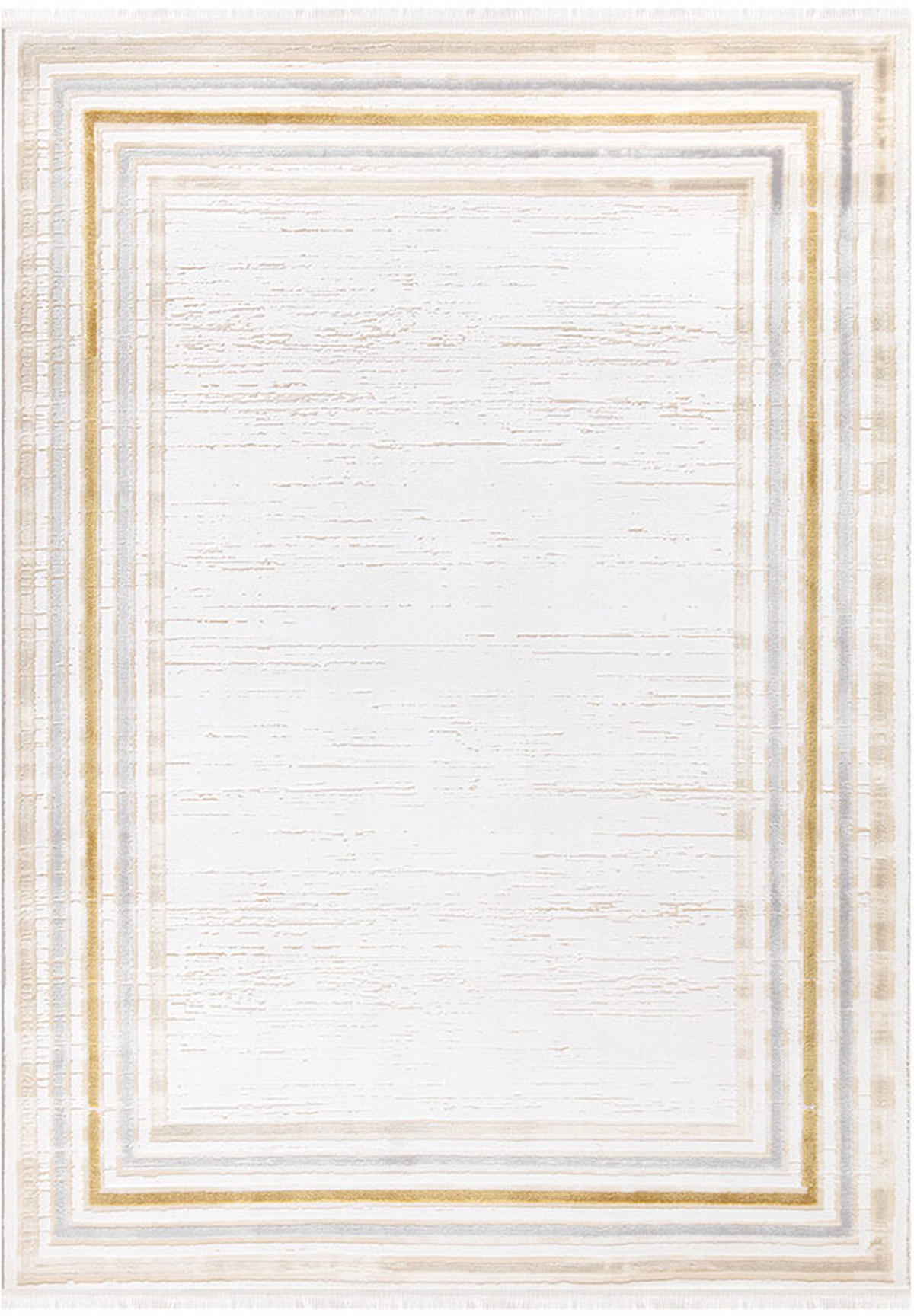 İpek Home Gaspara 14960 Altın-Bej 10 mm Akrilik Yıkanabilir Orta Kaymaz Jüt Taban Dikdörtgen Makine Dokuma Antre-Çocuk Odası-Salon-Yatak Odası Halısı 120x180 cm