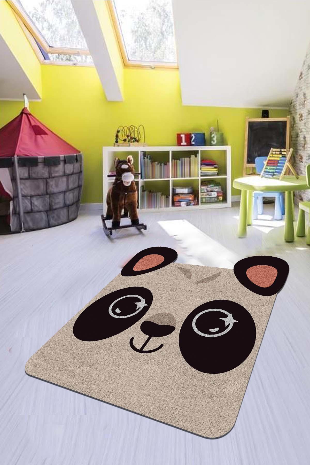 Aida Home Breno Çok Renkli 0.5 mm Pamuk Antialerjenik Yıkanabilir İnce Kaymaz Pamuk Taban Dikdörtgen Makine Dokuma Çocuk Odası Halısı 100x150 cm
