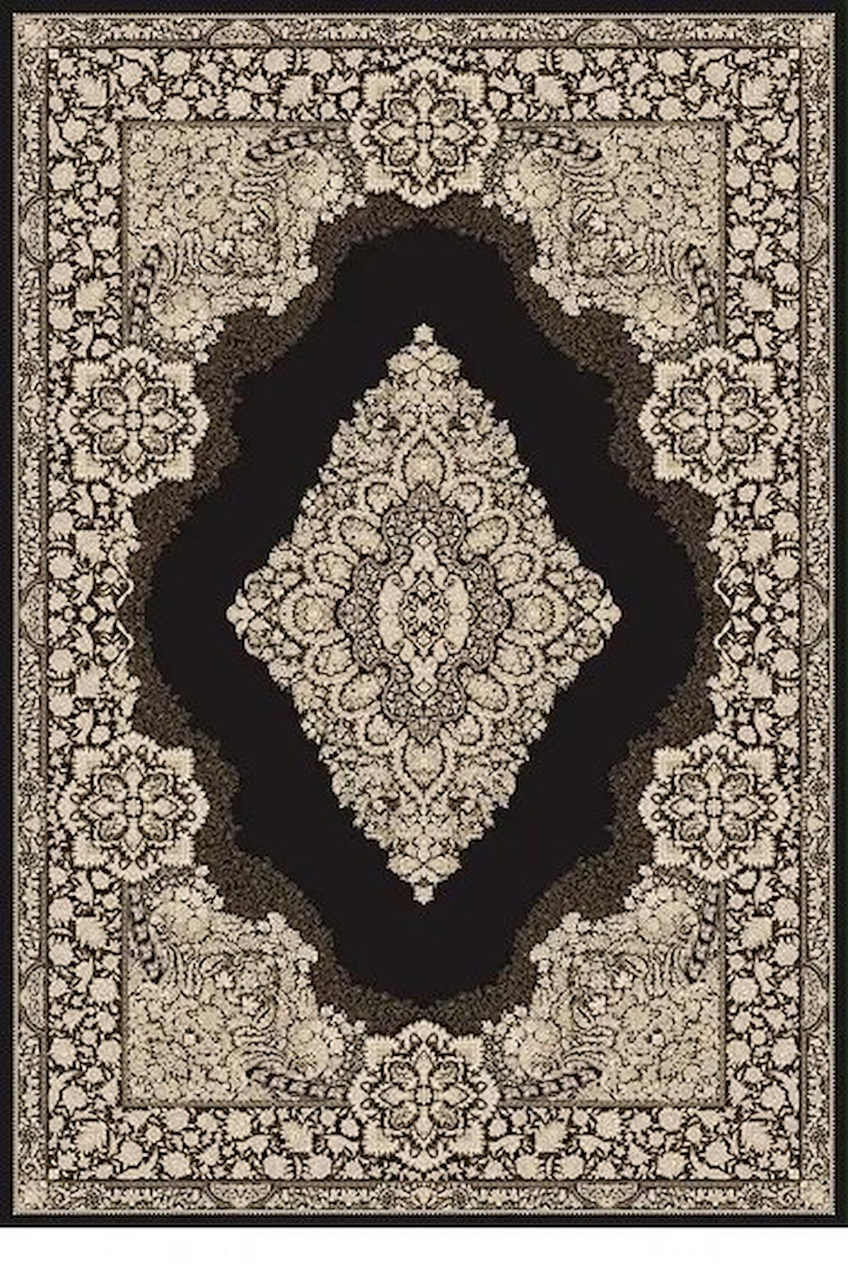 Kreasyon Halı IS007 Krem Viskon Yıkanabilir Kalın Pamuk Taban Dikdörtgen Makine Dokuma Salon Halısı 160x230 cm