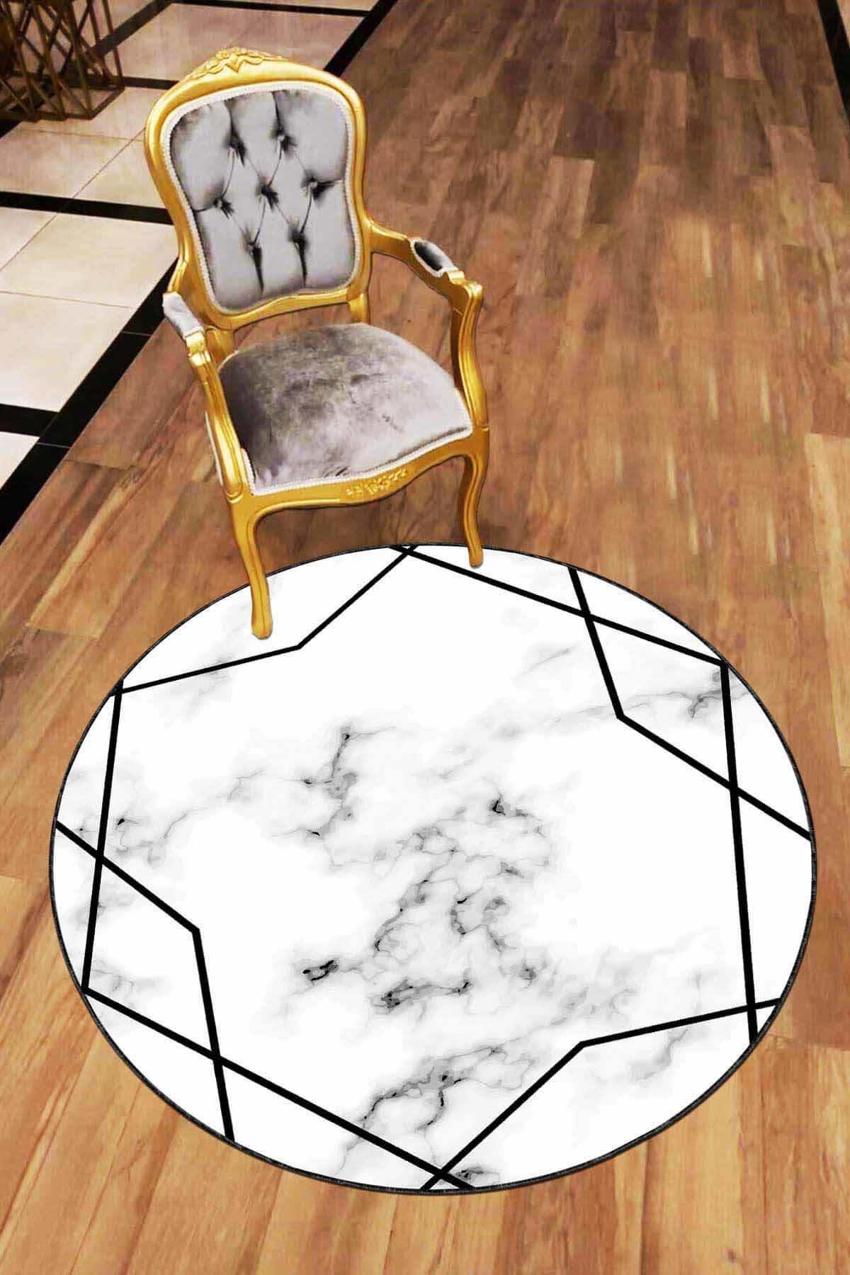 Viva Home AR406 Siyah 7 mm Mikropolyester Antibakteriyel Yıkanabilir İnce Kaymaz Lateks Taban Yuvarlak Makine Dokuma Salon Halısı 100x300 cm