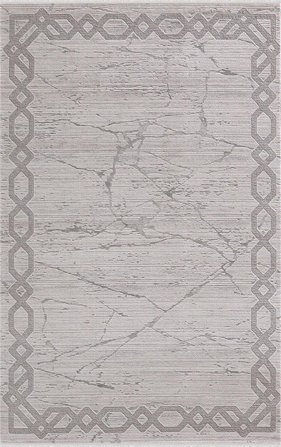 Merinos Diyez 34931 Gri 9 mm Akrilik Yıkanabilir İnce Kaymaz Dikdörtgen Makine Dokuma Salon Halısı 80x150 cm