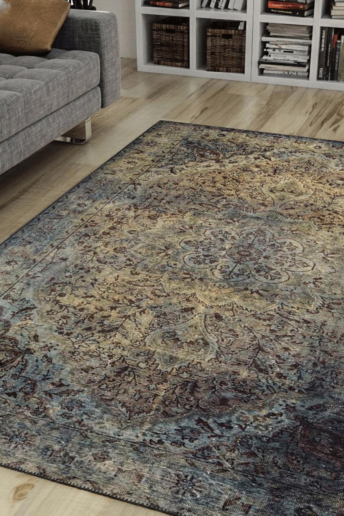 Artloop AL-23 Yeşil 4 mm Polyester Yıkanabilir İnce Kaymaz Jüt Taban Dikdörtgen Makine Dokuma Salon Halısı 80x500 cm