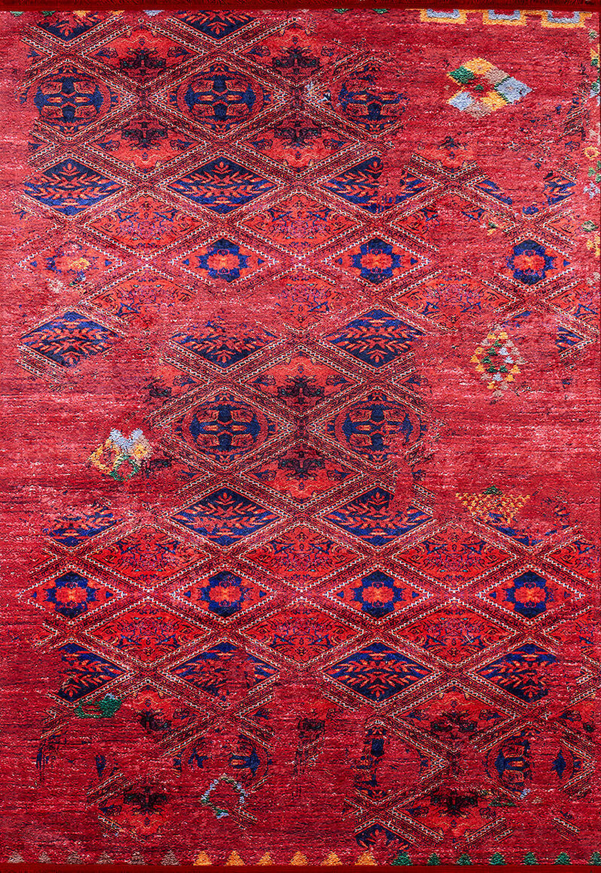Halı Atölyesi HK096 Kırmızı 5 mm Pamuk Yıkanabilir Kaymaz Taban Dikdörtgen Makine Dokuma Salon Halısı 80x150 cm