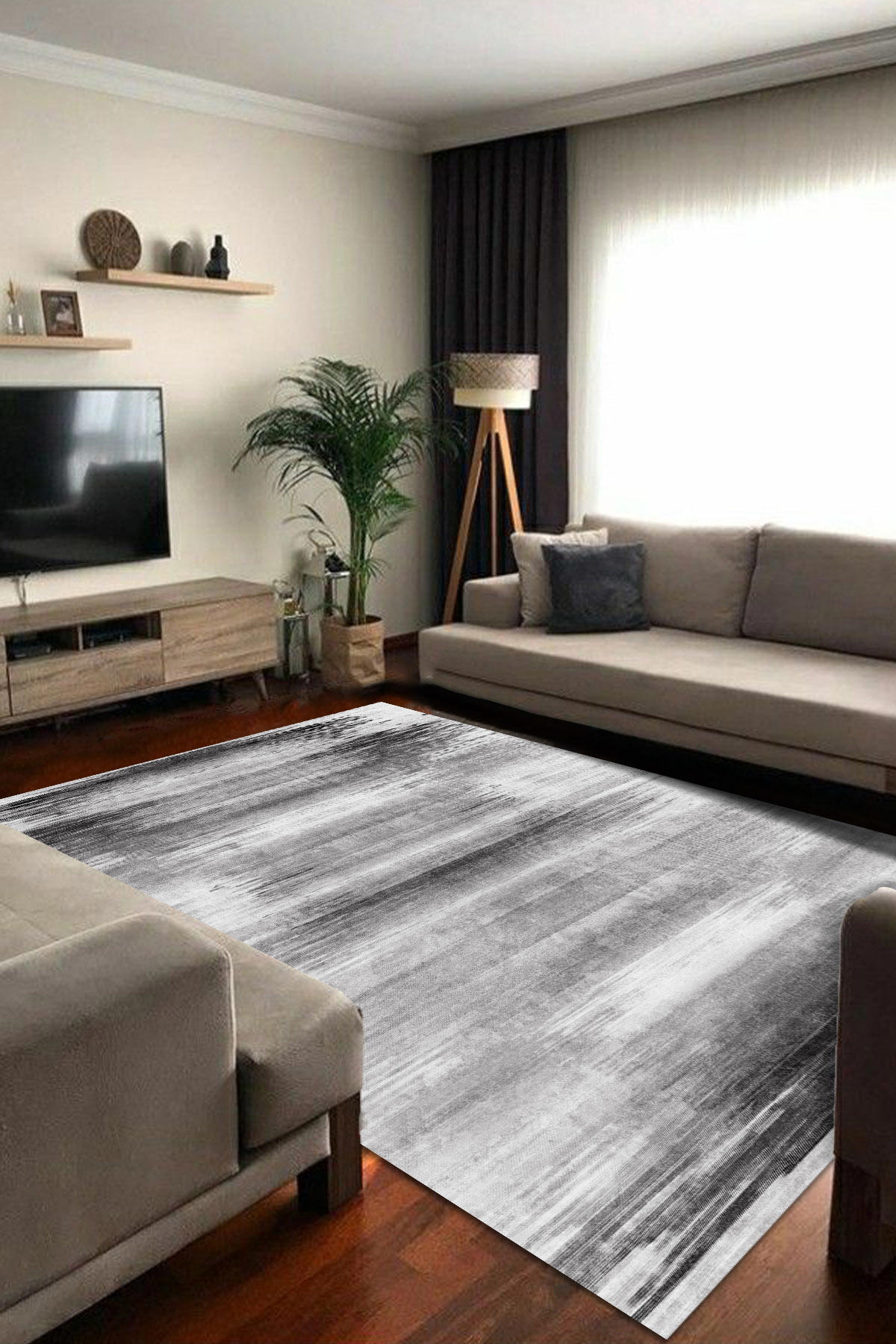 İlyaki Home Allyson Krem 0.8 mm Pamuk Yıkanabilir İnce Kaymaz Jüt Taban Dikdörtgen Makine Dokuma Salon Halısı 40x60 cm