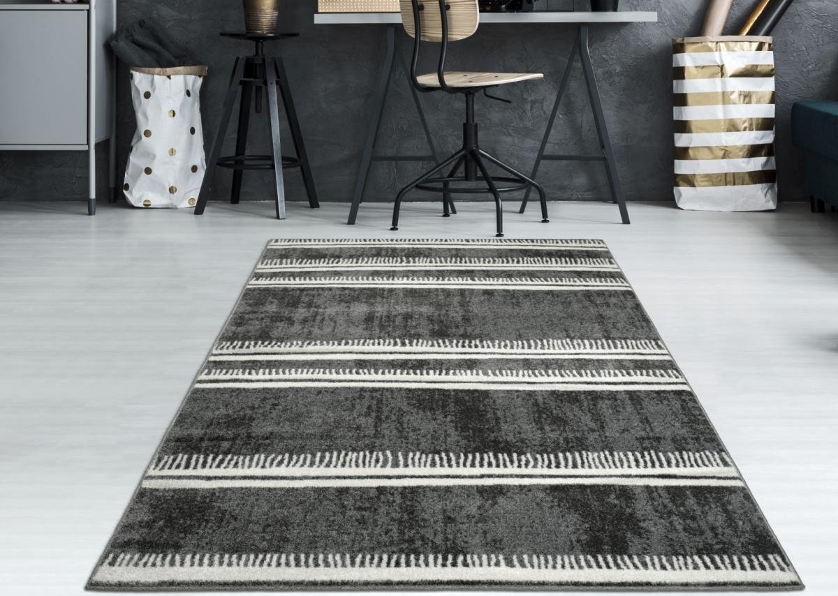 Home Dream DYM002 Gri 9 mm Polipropilen Yıkanabilir İnce Kaymaz Dikdörtgen Makine Dokuma Salon Halısı 200x300 cm