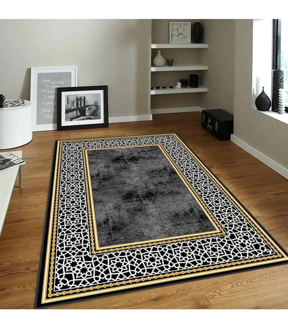 Rovigo Home RVG0078-SD759 Çok Renkli 8 mm Polyester Yıkanabilir Orta Kaymaz Dot Taban Dikdörtgen Makine Dokuma Salon Halısı 120x180 cm