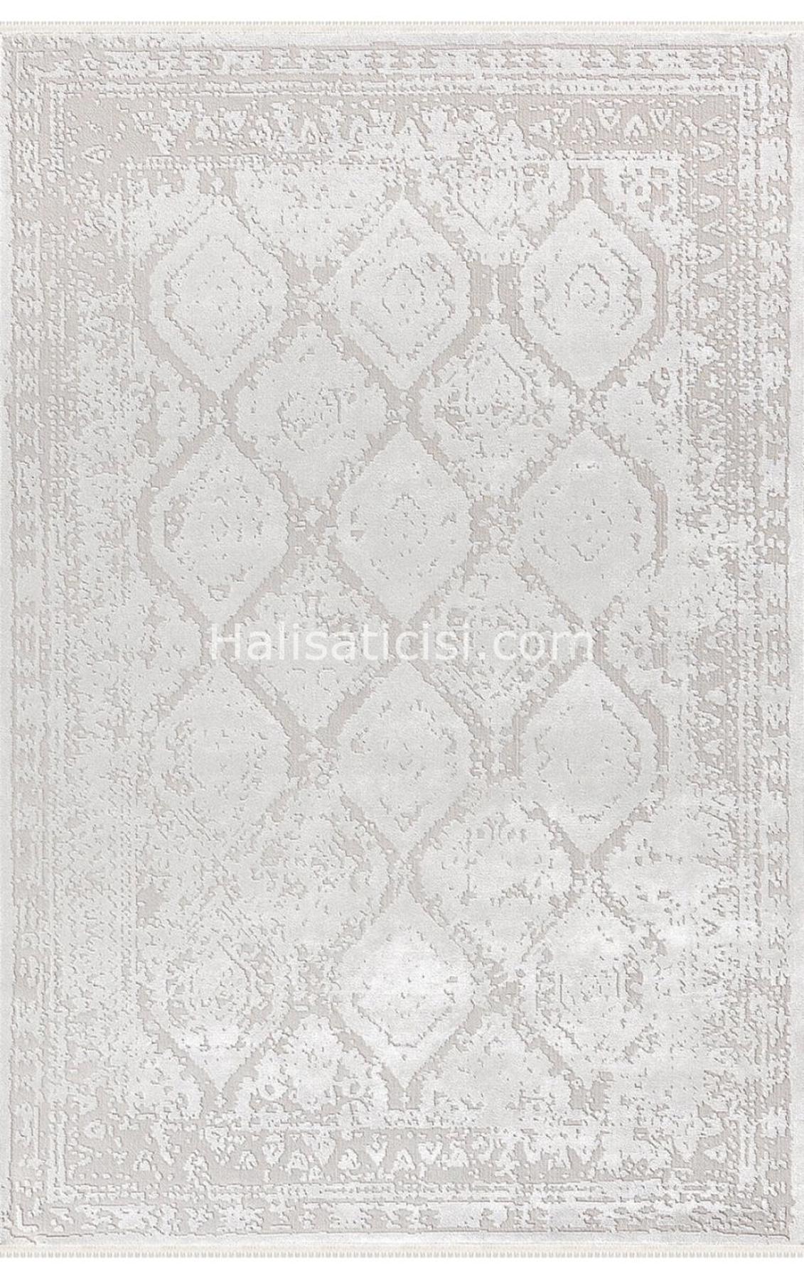 Padişah Viva 34668 Krem 8 mm Bambu-Viskon Toz Tutmaz Yıkanabilir İnce Dikdörtgen Makine Dokuma Salon Halısı 160x280 cm