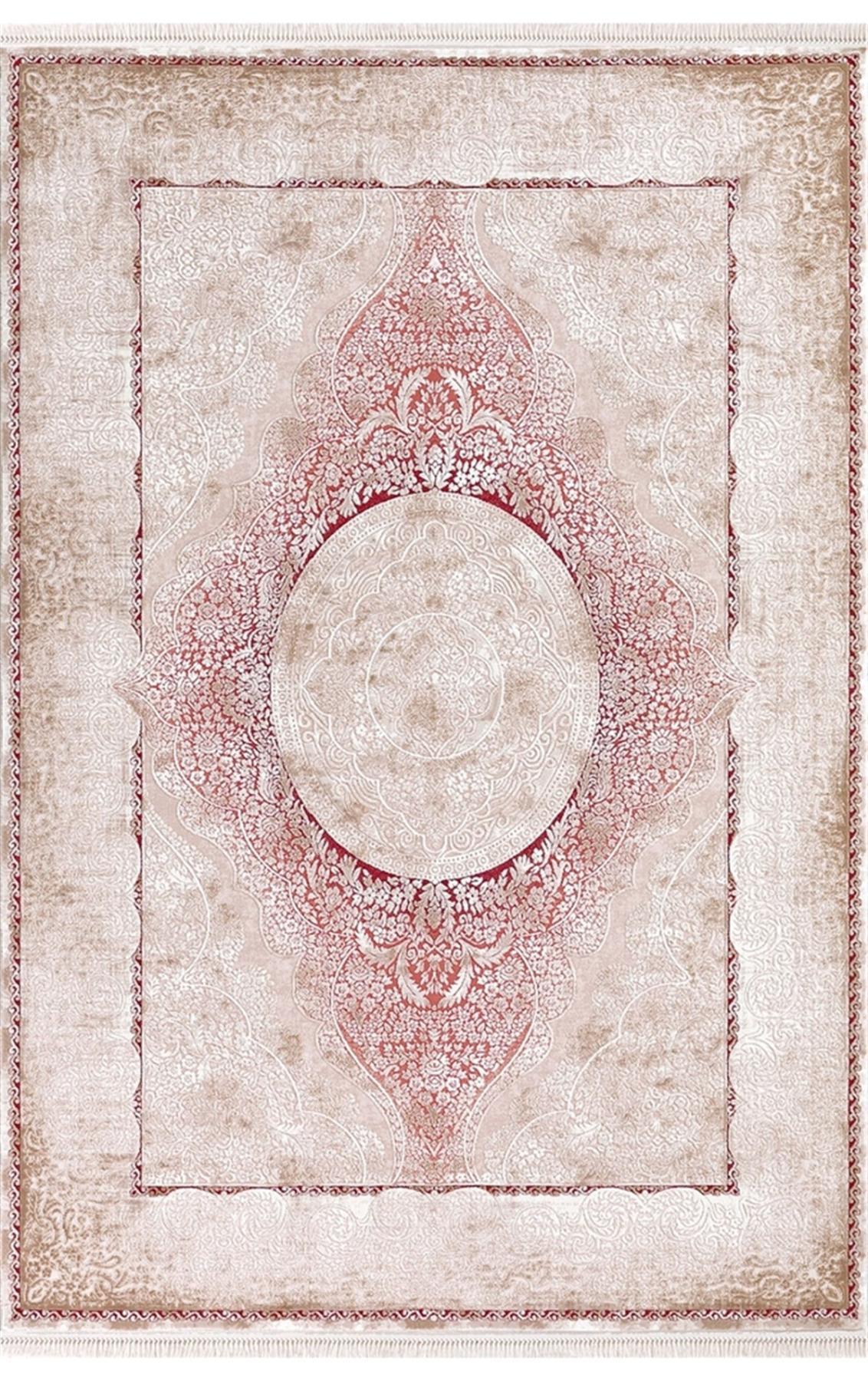 Padişah Santo 31883 Bordo 10 mm Akrilik Yıkanabilir İnce Kaymaz Dikdörtgen Makine Dokuma Salon Halısı 80x150 cm