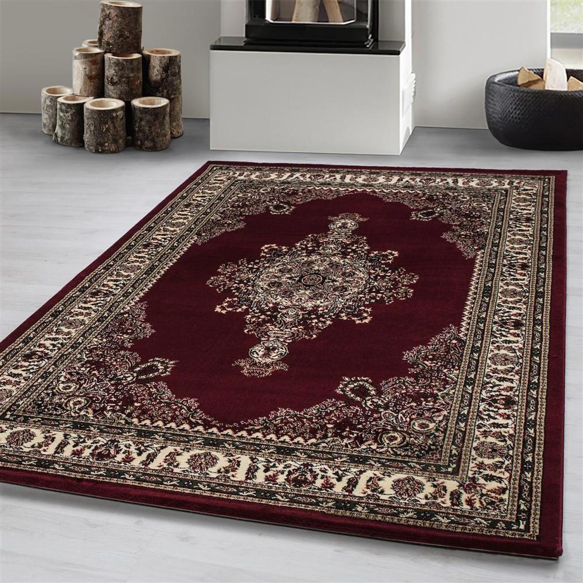 Red Halı Çok Renkli 11 mm Polipropilen Yıkanabilir Kalın Jüt Taban Dikdörtgen Makine Dokuma Salon Halısı 180x180 cm