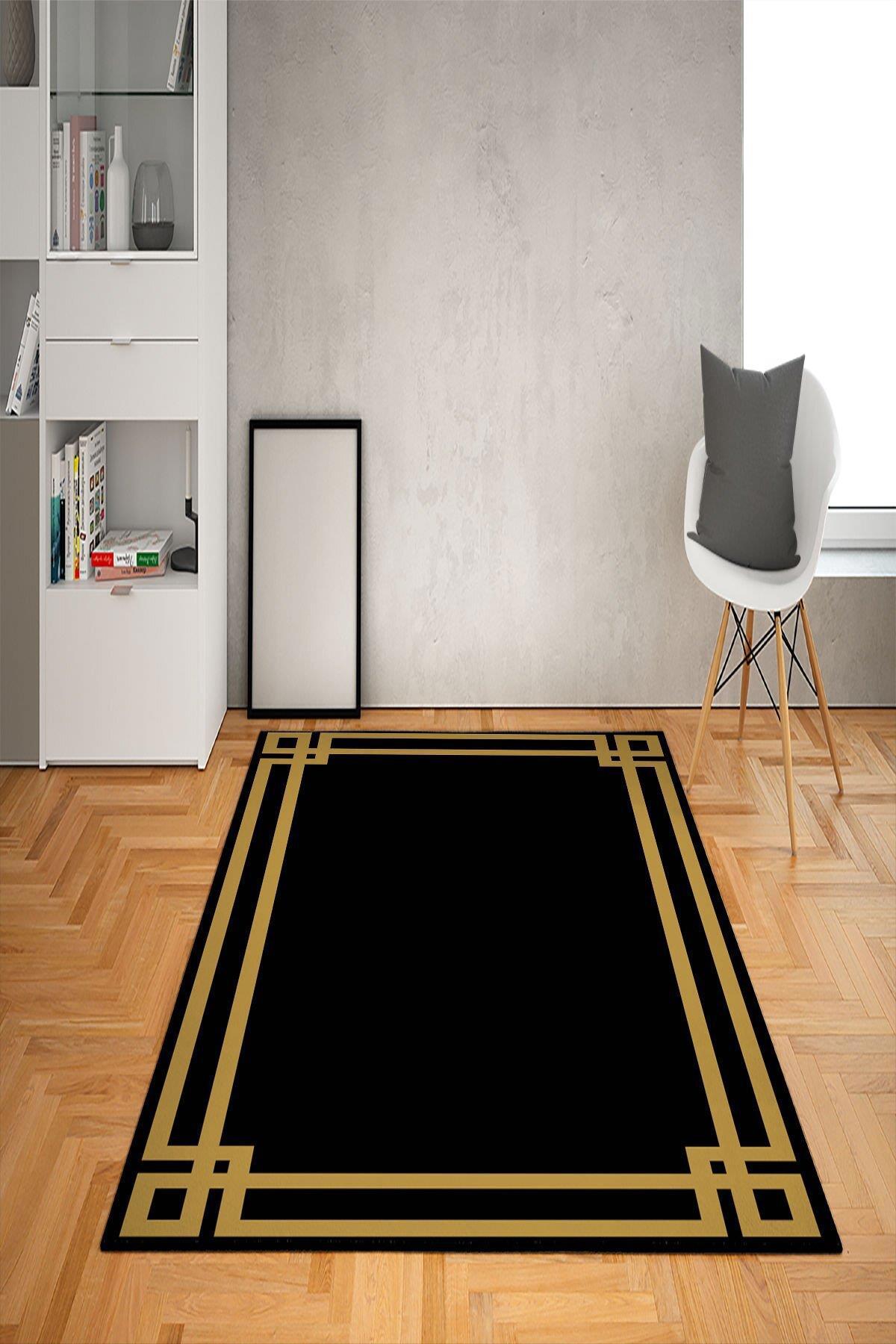 Doruklar Home Collection Krem 0.7 mm Polyester Antibakteriyel Yıkanabilir Kalın Kaymaz Taban Geometrik Dikdörtgen Makine Dokuma Salon Halısı 120x180 cm