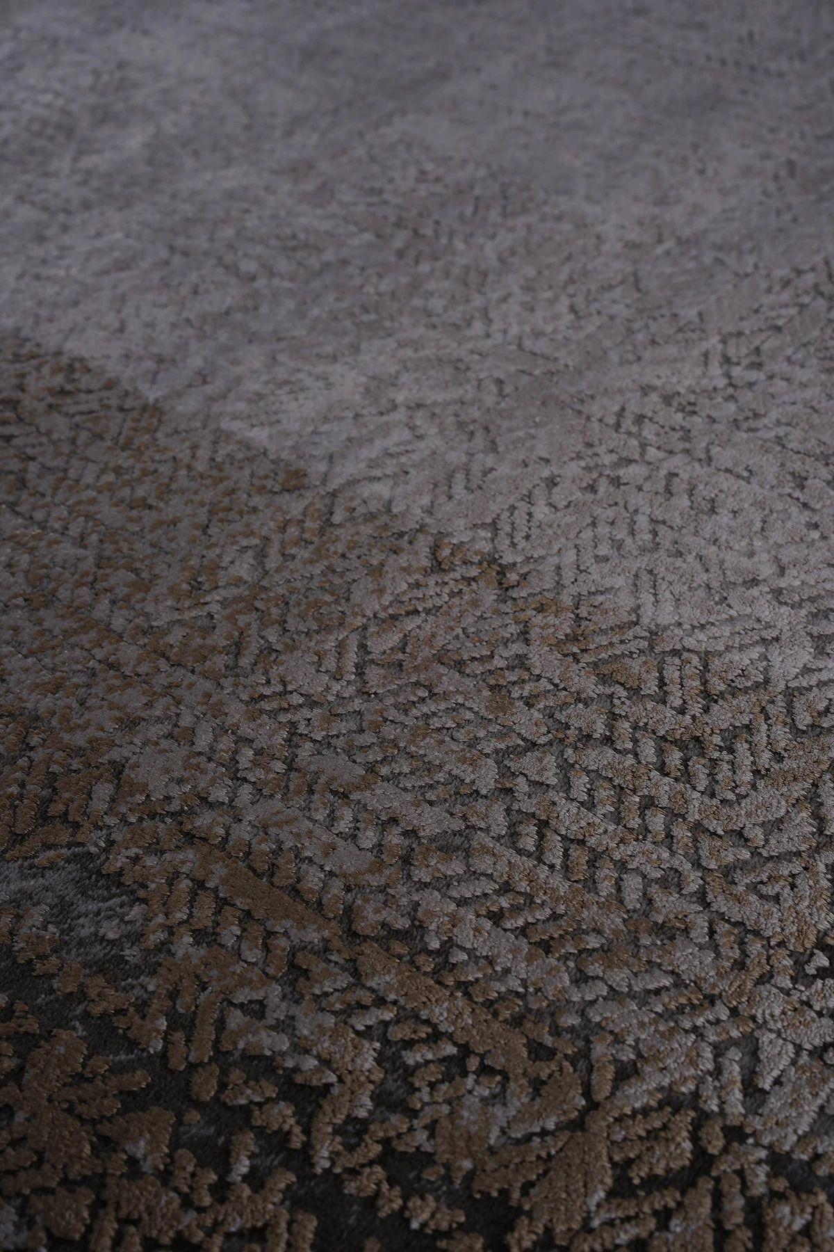 Royal Halı Beyrut Bakır 7 mm Viskon Toz Tutmaz Yıkanabilir Kalın Kaymaz Lateks Taban Dikdörtgen Makine Dokuma Salon Halısı 200x290 cm