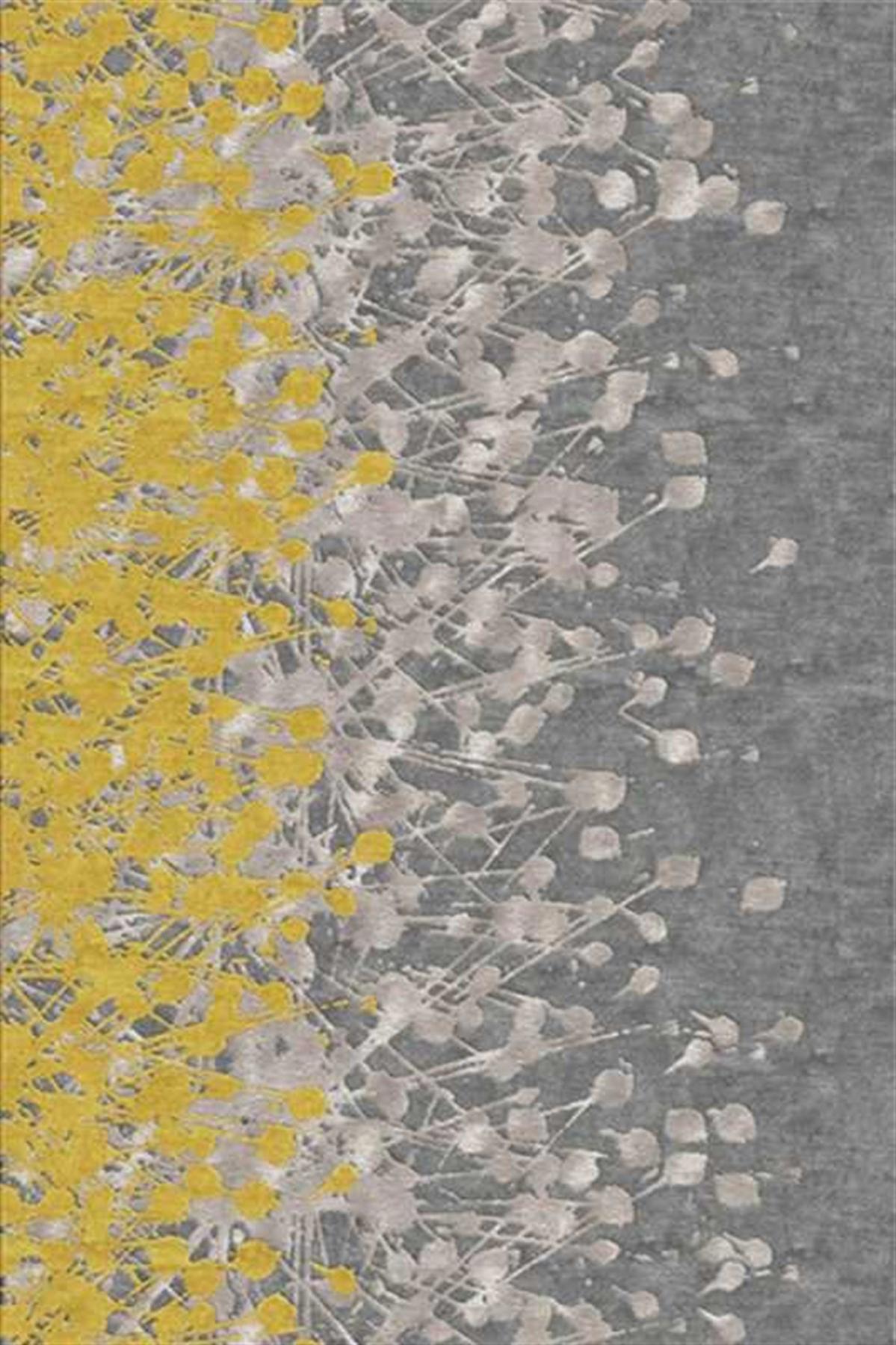Hitit 4025 Gri 5 mm Polyester Leke Tutmaz Yıkanabilir İnce Kaymaz Dikdörtgen Makine Dokuma Salon Halısı 240x340 cm