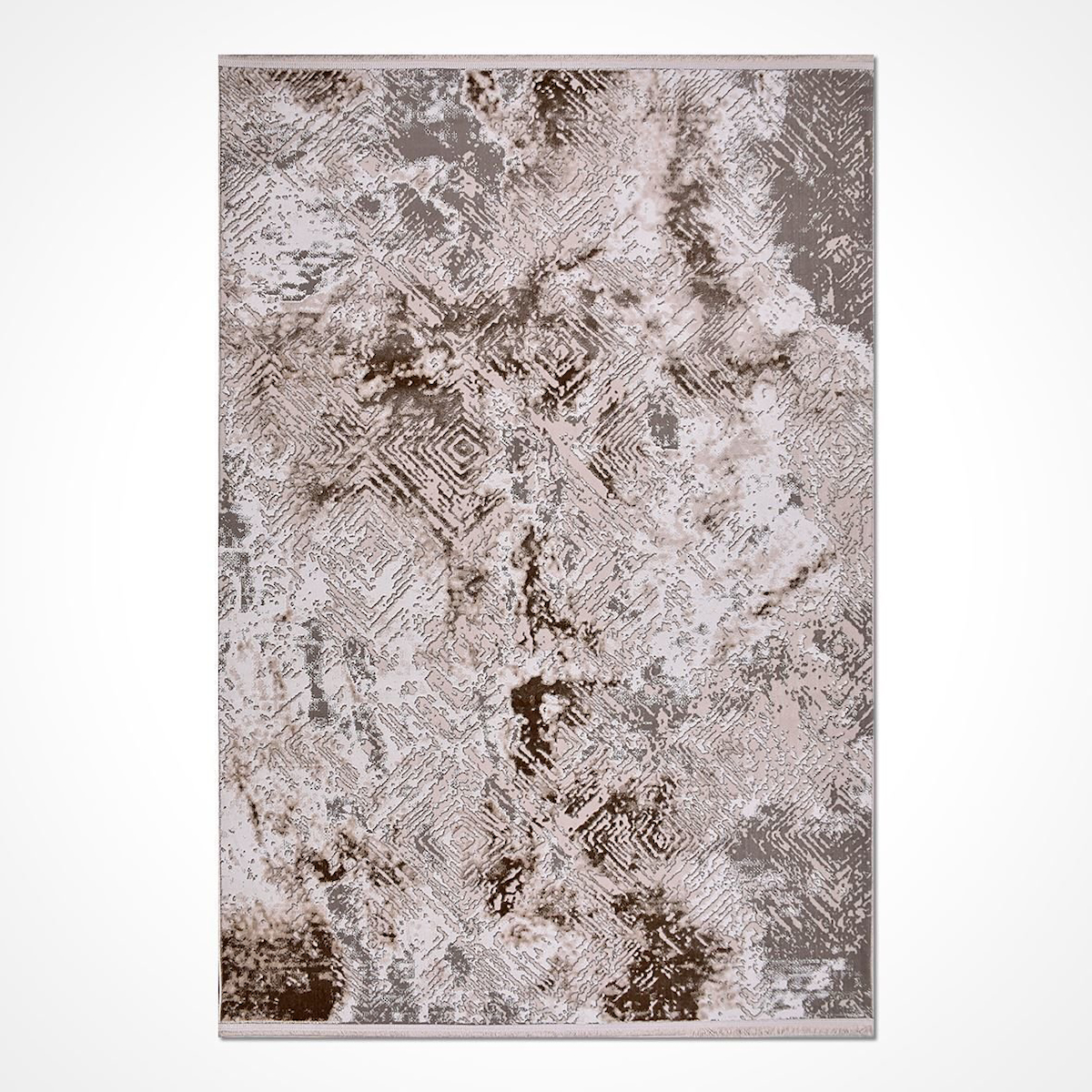 Crea Halı Pınar 9441BB Krem 6 mm Polipropilen Toz Tutmaz Yıkanabilir İnce Soyut Temalı Dikdörtgen Makine Dokuma Salon Halısı 120x600 cm