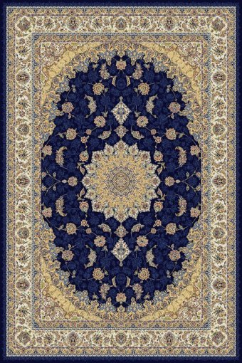 Tuğra Halı Sümer SM06 Lacivert 5 mm Polyester Yıkanabilir İnce Dikdörtgen Makine Dokuma Salon Halısı 120x180 cm