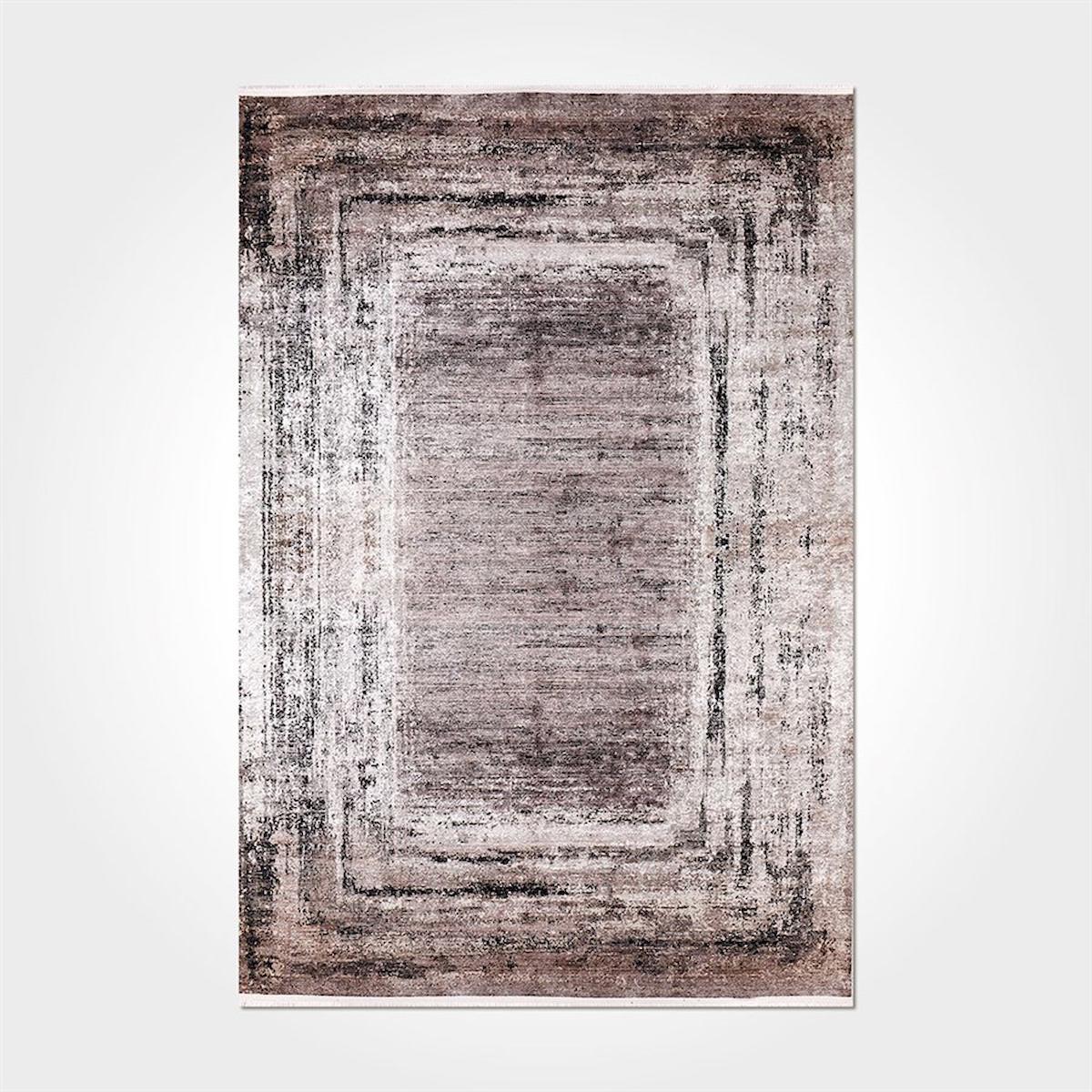 Crea Halı 2141PC Vizon Pamuk-Polyester Yıkanabilir İnce Kaymaz Pamuk Taban Dikdörtgen Makine Dokuma Salon Halısı 160x230 cm