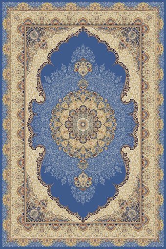 Tuğra Halı Sümer SM02 Mavi 5 mm Polyester Yıkanabilir İnce Dikdörtgen Makine Dokuma Salon Halısı 120x180 cm