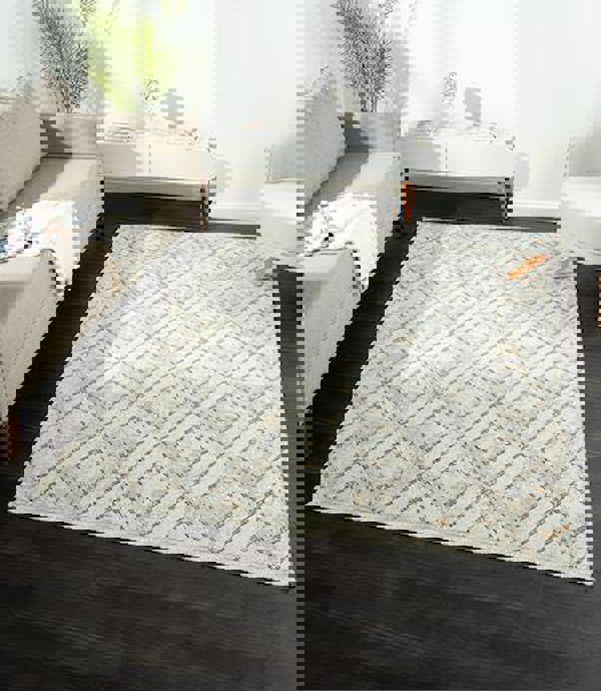 Çam Halı Karen KN003S Altın 7 mm Polyester Silinebilir Yıkanabilir Orta Dikdörtgen Makine Dokuma Salon Halısı 80x200 cm