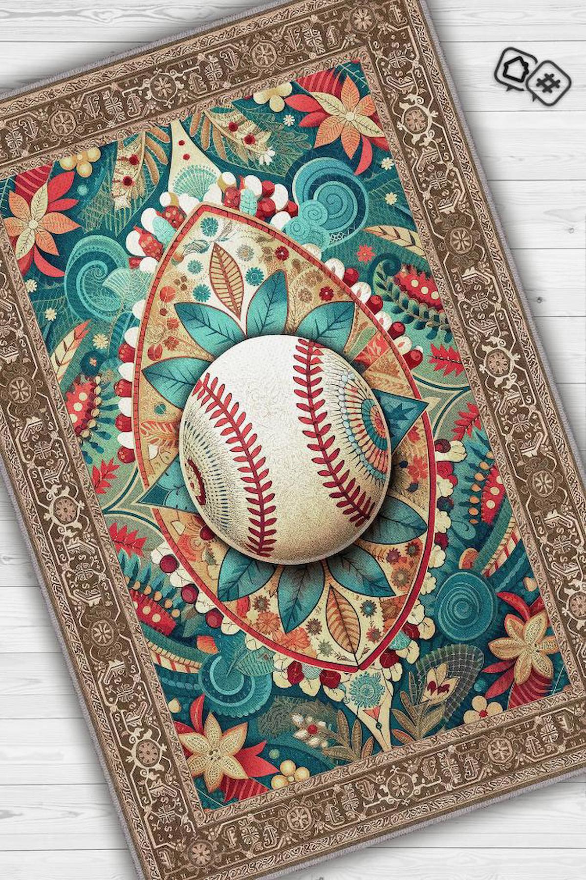 Homshtag Basebol Krem 4 mm Pamuk Antistatik Yıkanabilir İnce Kaymaz Dikdörtgen Makine Dokuma Genç Odası Halısı 156x230 cm