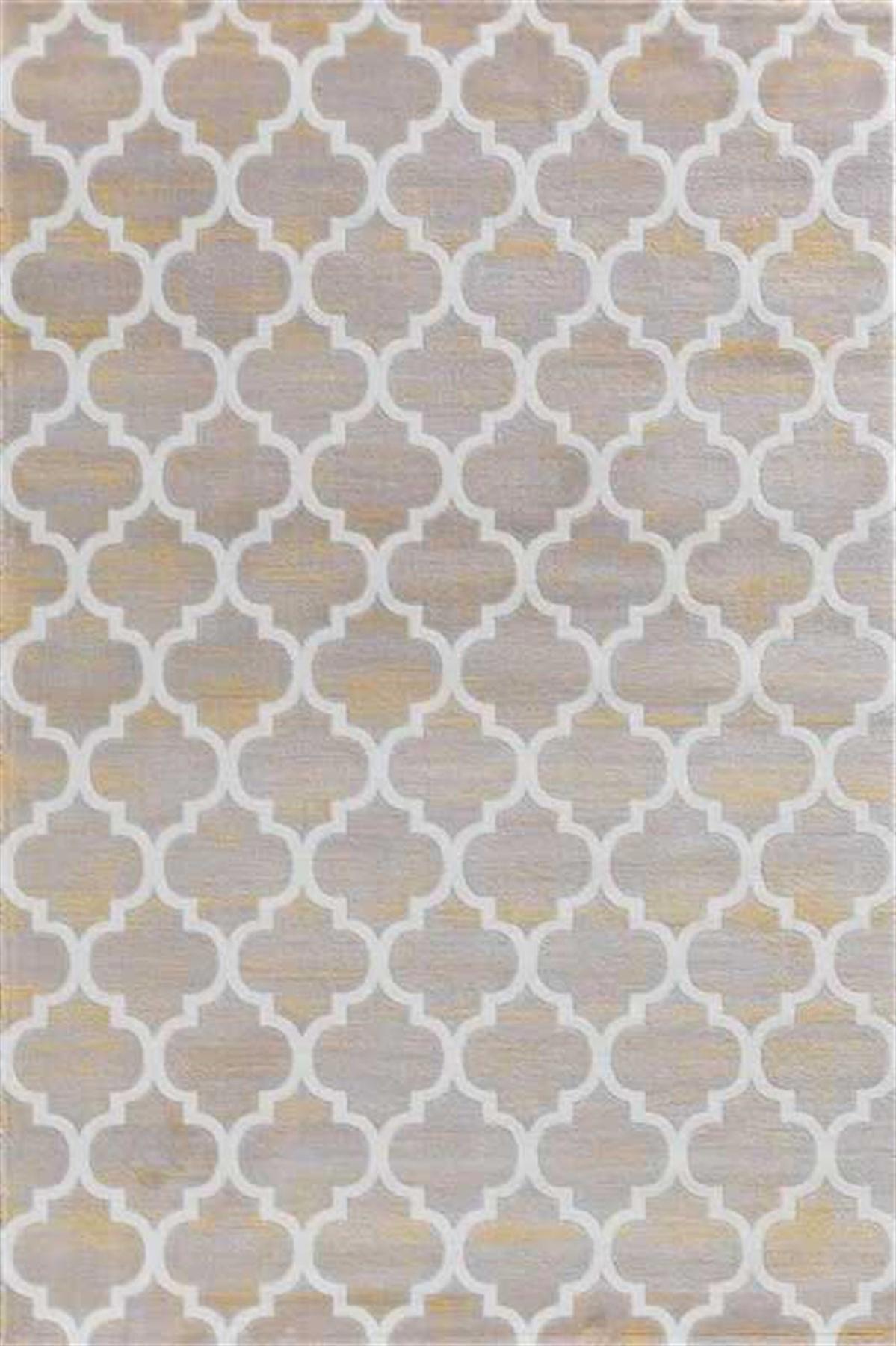 Dinarsu Bodrum BR036 Sarı 11 mm Akrilik Silinebilir Yıkanabilir Orta Kaymaz Dikdörtgen Makine Dokuma Salon Halısı 180x180 cm