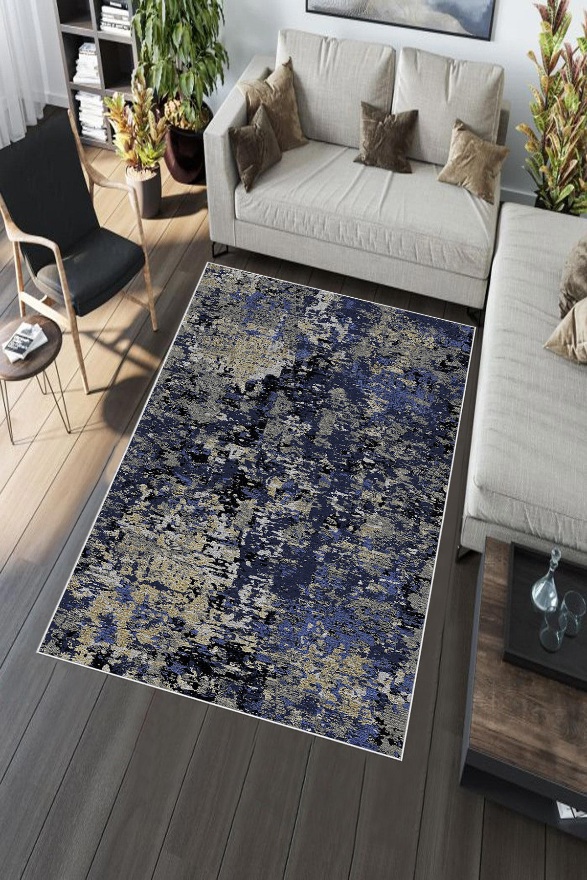 Aldora Çok Renkli 0.8 mm Polipropilen Yıkanabilir Orta Kaymaz Deri Taban Dikdörtgen Makine Dokuma Salon Halısı 80x500 cm