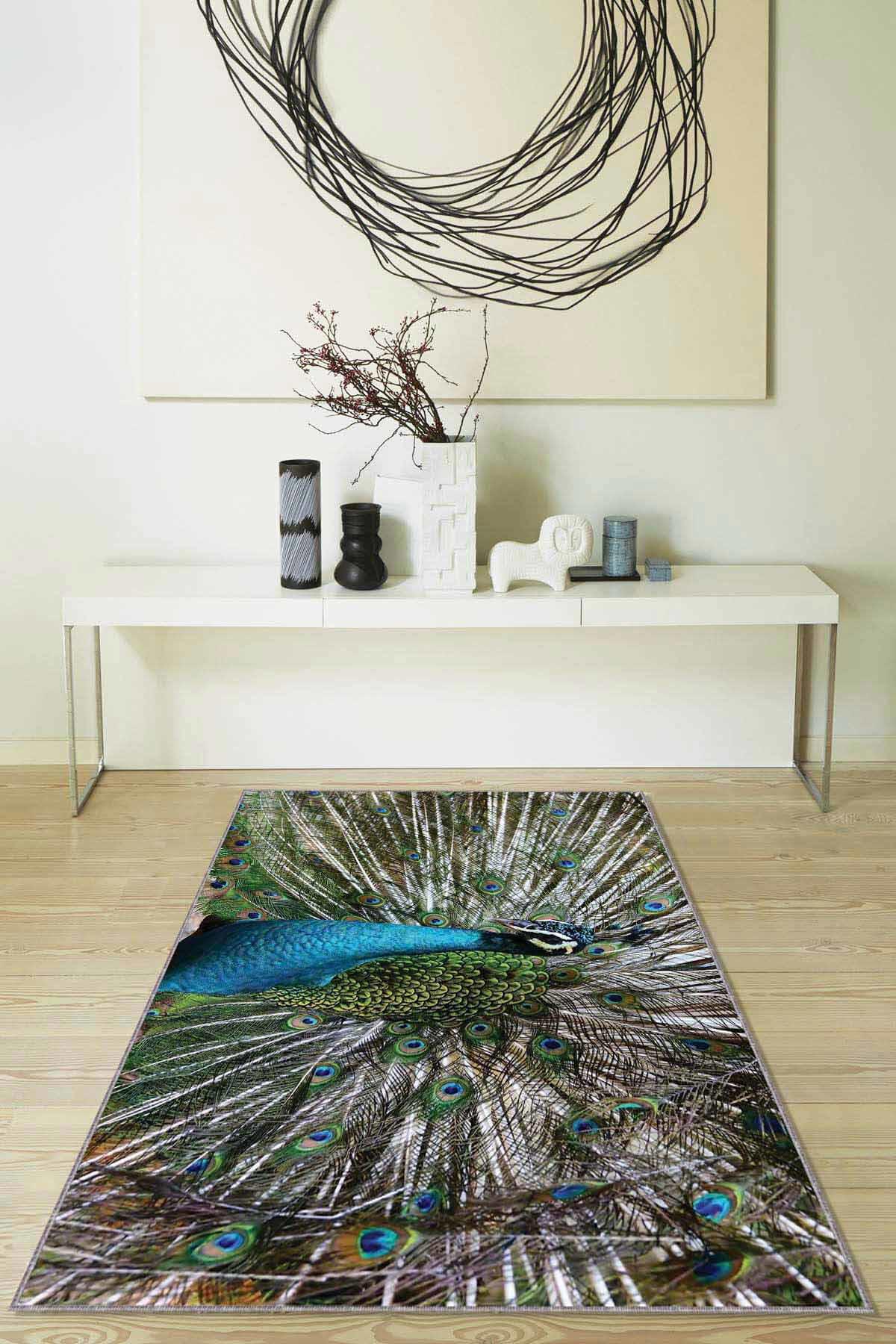 Viva Home RV328 Krem 7 mm Mikropolyester Antibakteriyel Yıkanabilir Kalın Kaymaz Lateks Taban Dikdörtgen Makine Dokuma Salon Halısı 100x200 cm