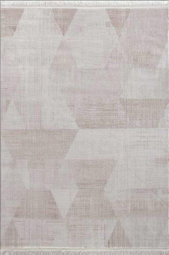 Flora Halı Ayşıl 6856K Krem 4 mm Akrilik-Bambu Silinebilir Yıkanabilir Dikdörtgen Makine Dokuma Salon Halısı 160x230 cm