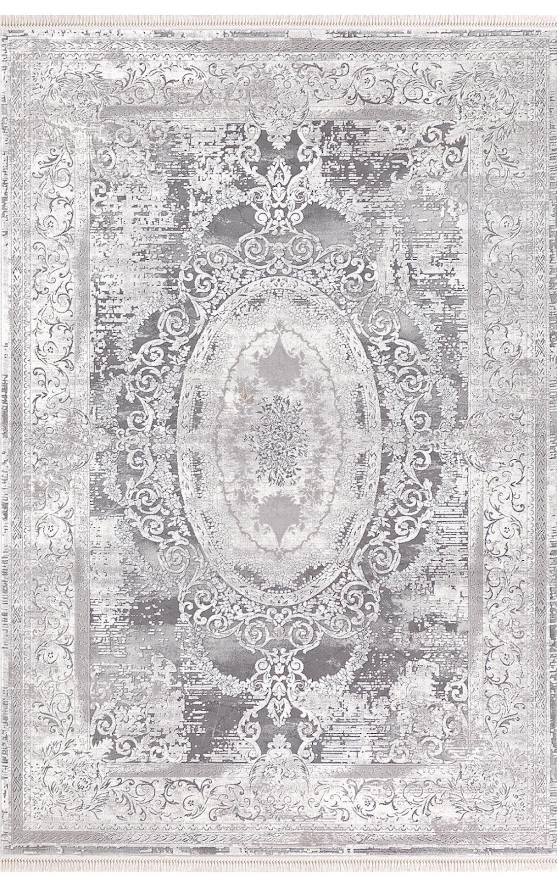 Padişah Santo 31881 Gri 10 mm Akrilik Yıkanabilir İnce Dikdörtgen Makine Dokuma Salon Halısı 200x290 cm