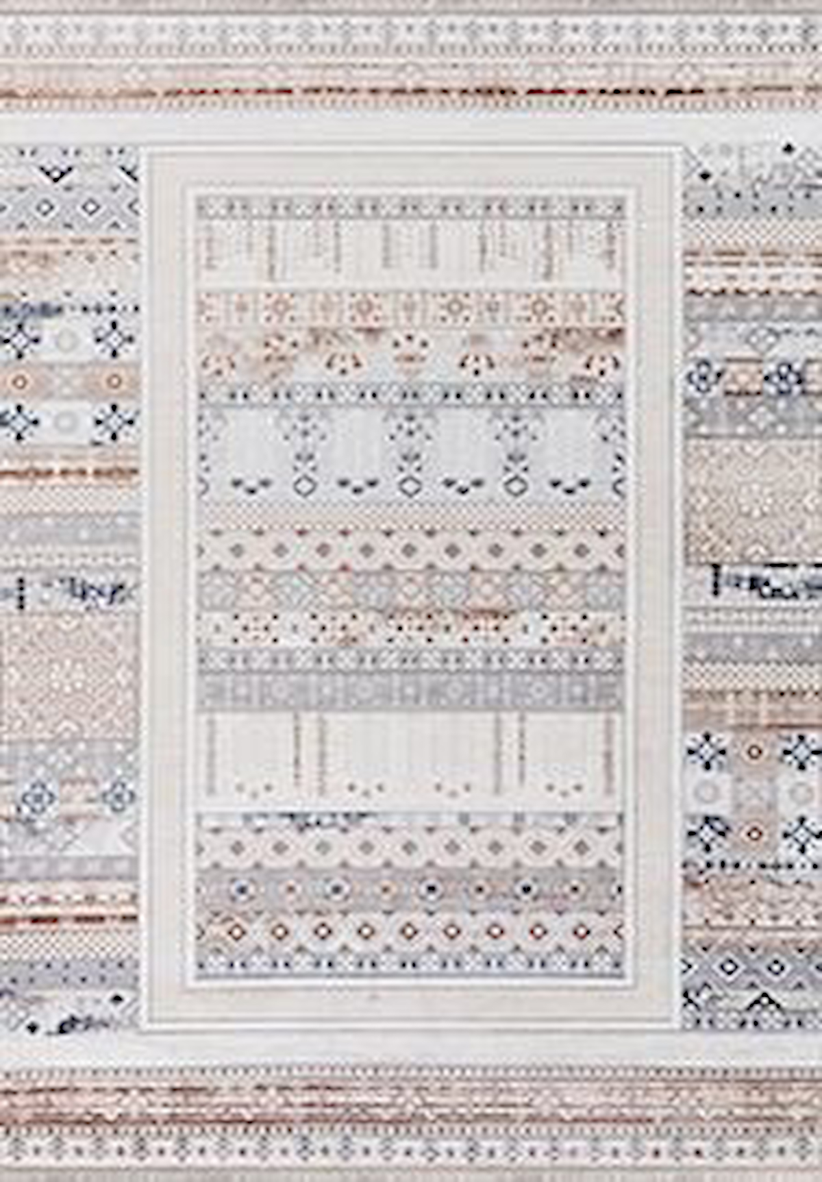 Crea Halı Victoria 1902A Krem 7 mm Akrilik Yıkanabilir Orta Dikdörtgen Makine Dokuma Salon Halısı 140x200 cm
