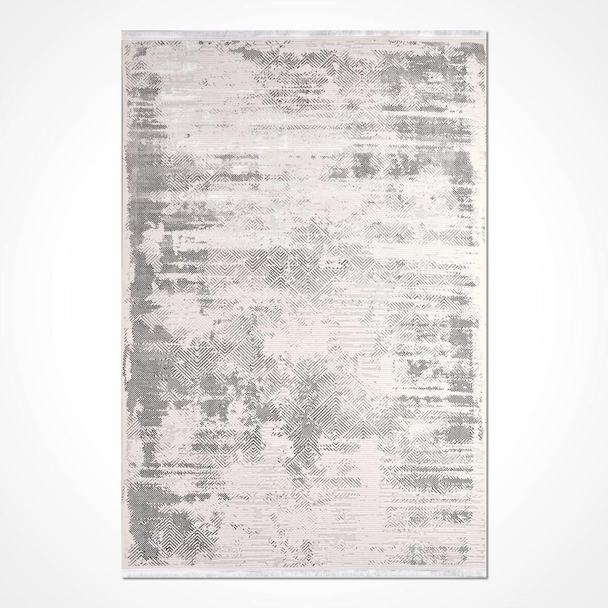 Crea Halı Safir 17358 Krem 6 mm Polyester Toz Tutmaz Yıkanabilir Orta Dikdörtgen Makine Dokuma Salon Halısı 120x180 cm