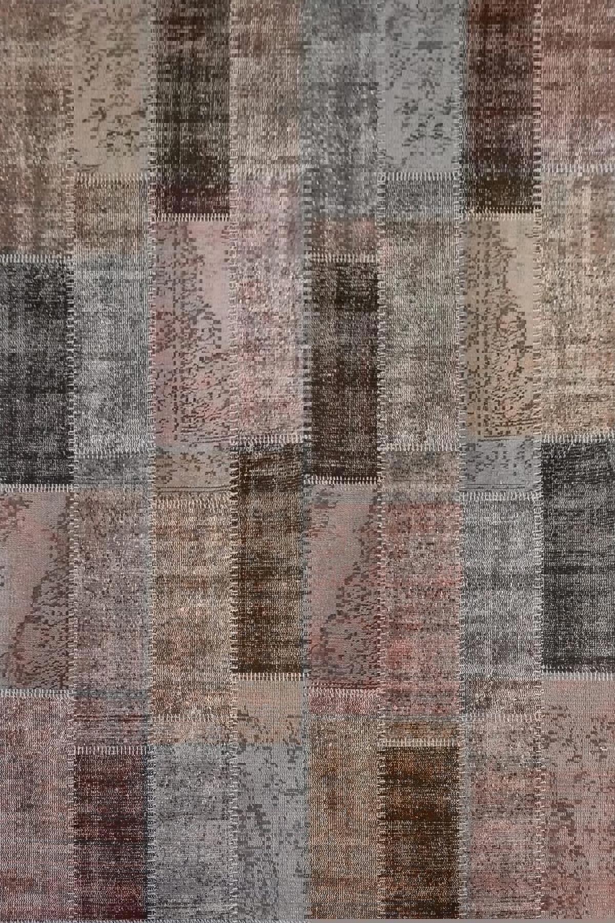 Çam Halı PW928 Kahverengi 7 mm Yün Silinebilir Yıkanabilir Orta Dikdörtgen El Dokuması Salon Halısı 240x340 cm