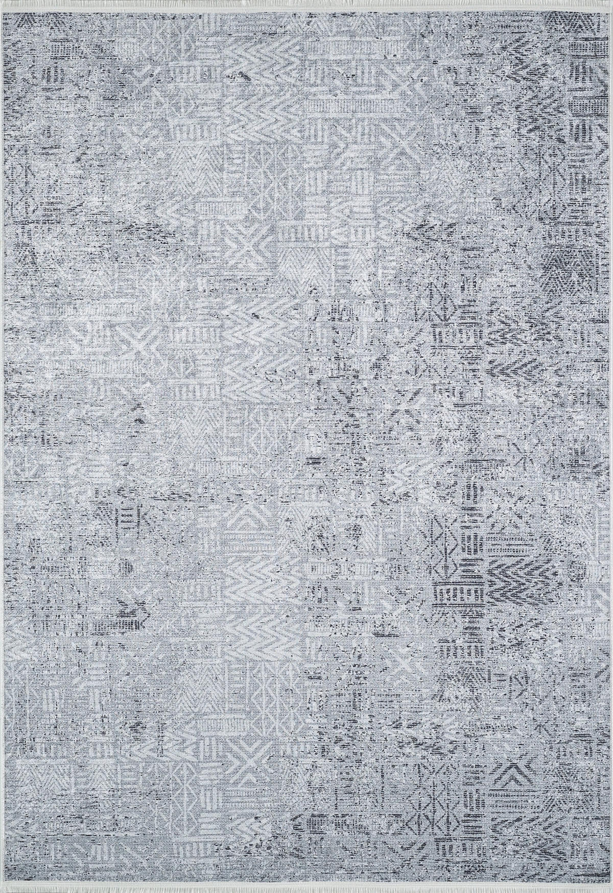 Halı Atölyesi HA535 Gri 5 mm Pamuk Toz Tutmaz Yıkanabilir İnce Kaymaz Dikdörtgen Makine Dokuma Salon Halısı 100x100 cm