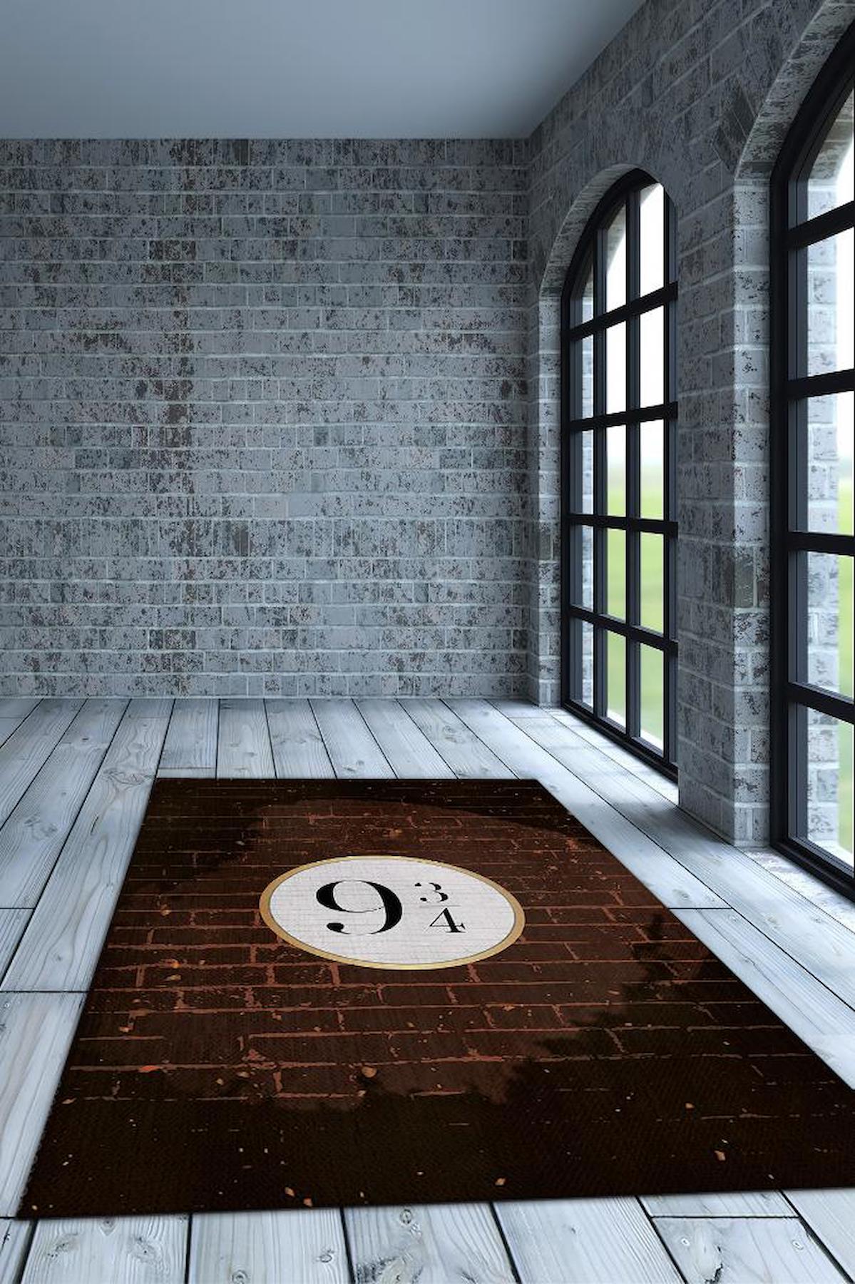 Homshtag Harry Potter Krem 4 mm Pamuk Antistatik Yıkanabilir İnce Kaymaz Dikdörtgen Makine Dokuma Genç Odası Halısı 40x60 cm